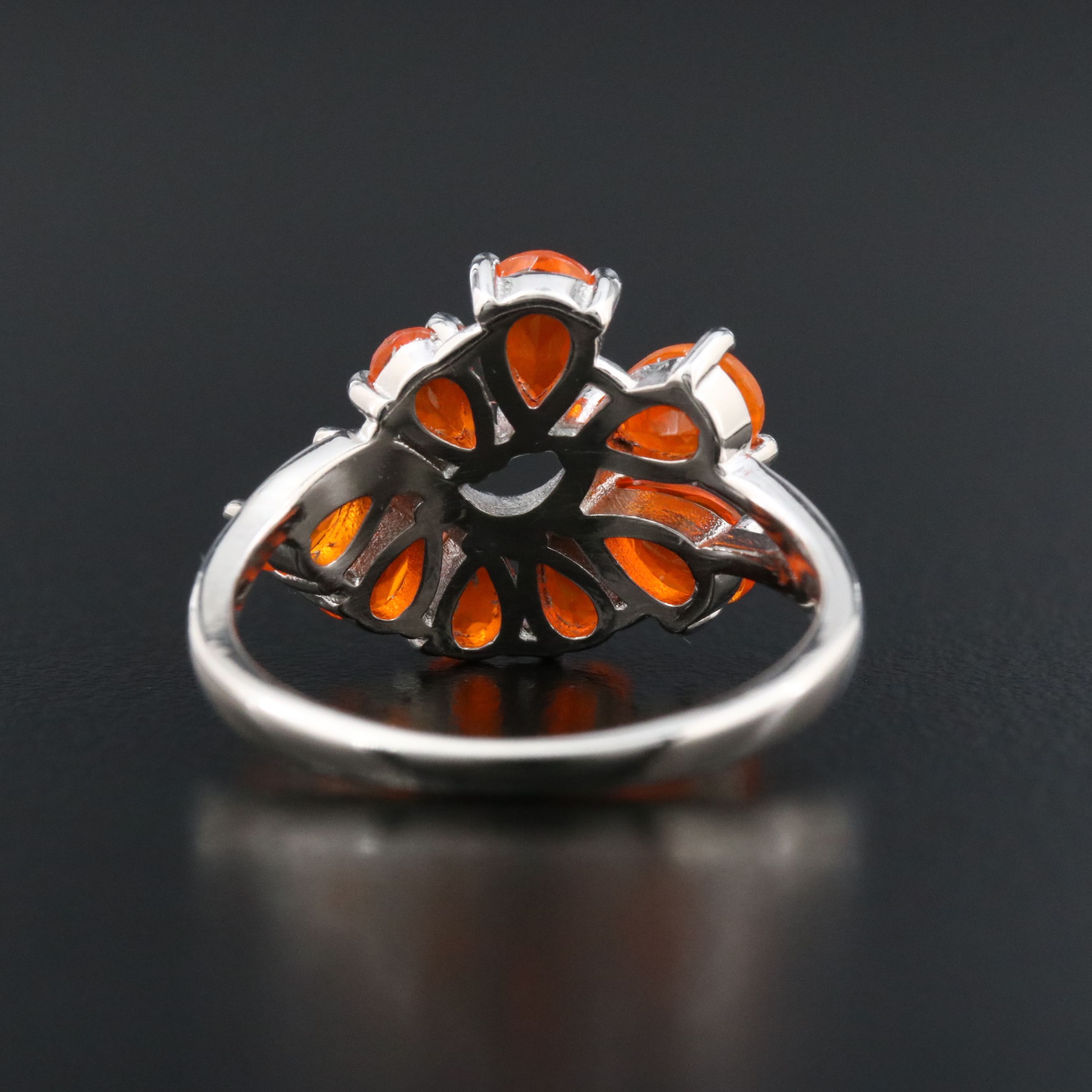 Sterling Fire Opal Ring