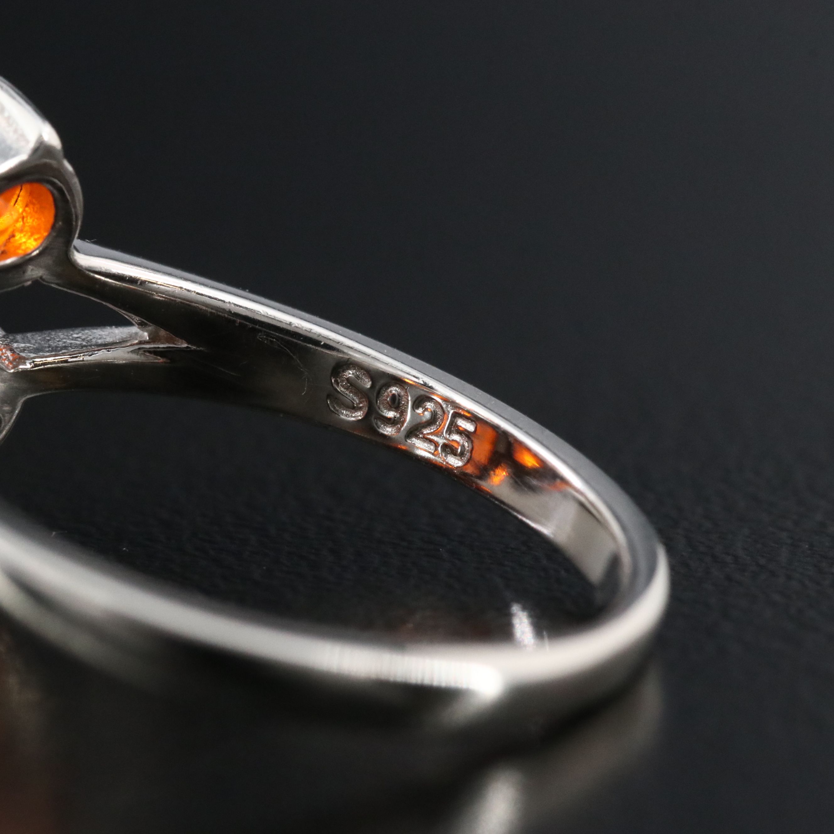 Sterling Fire Opal Ring