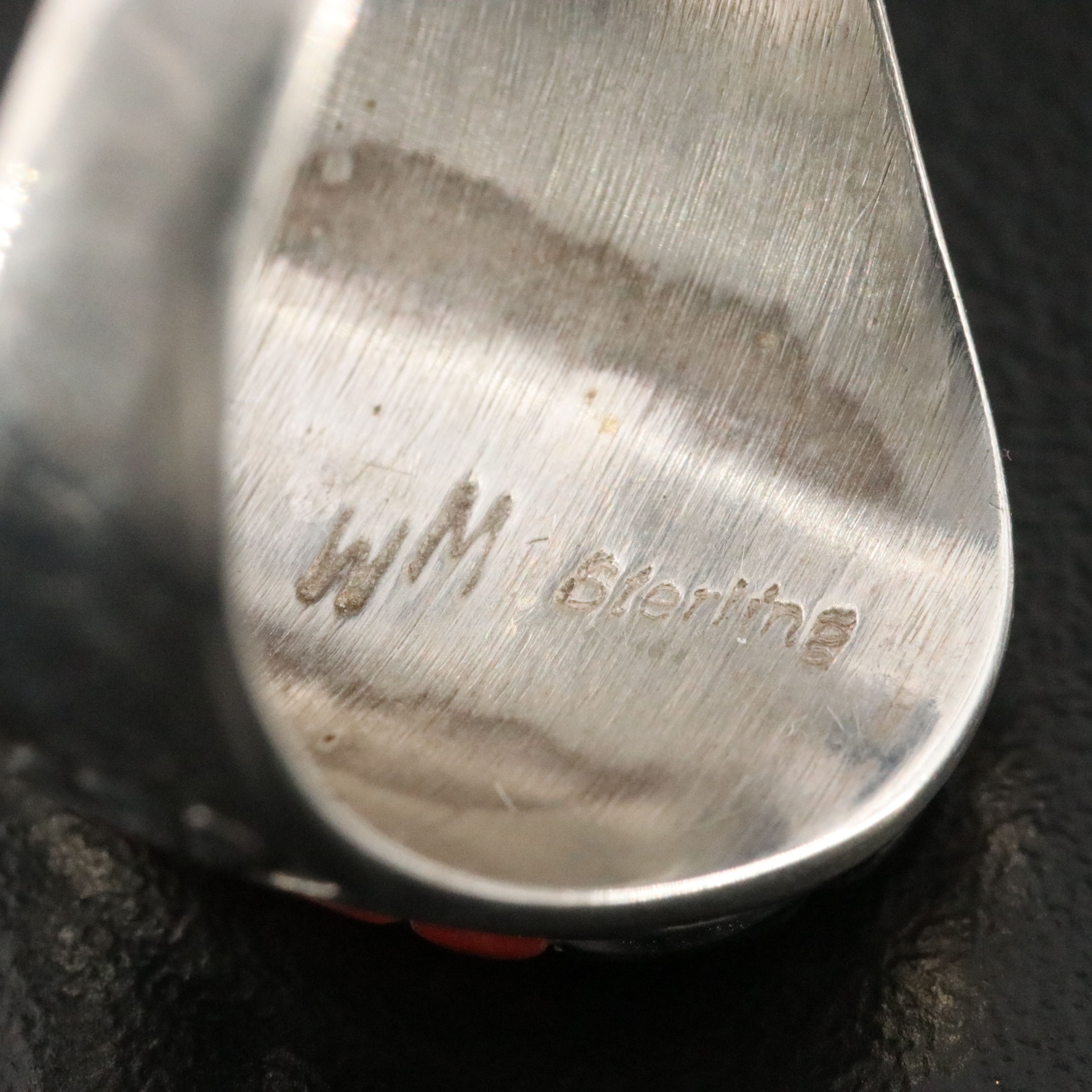 Navajo Wilbert Manning Sterling Lapis Lazuli, Coral, Mother of Pearl Inlay Ring