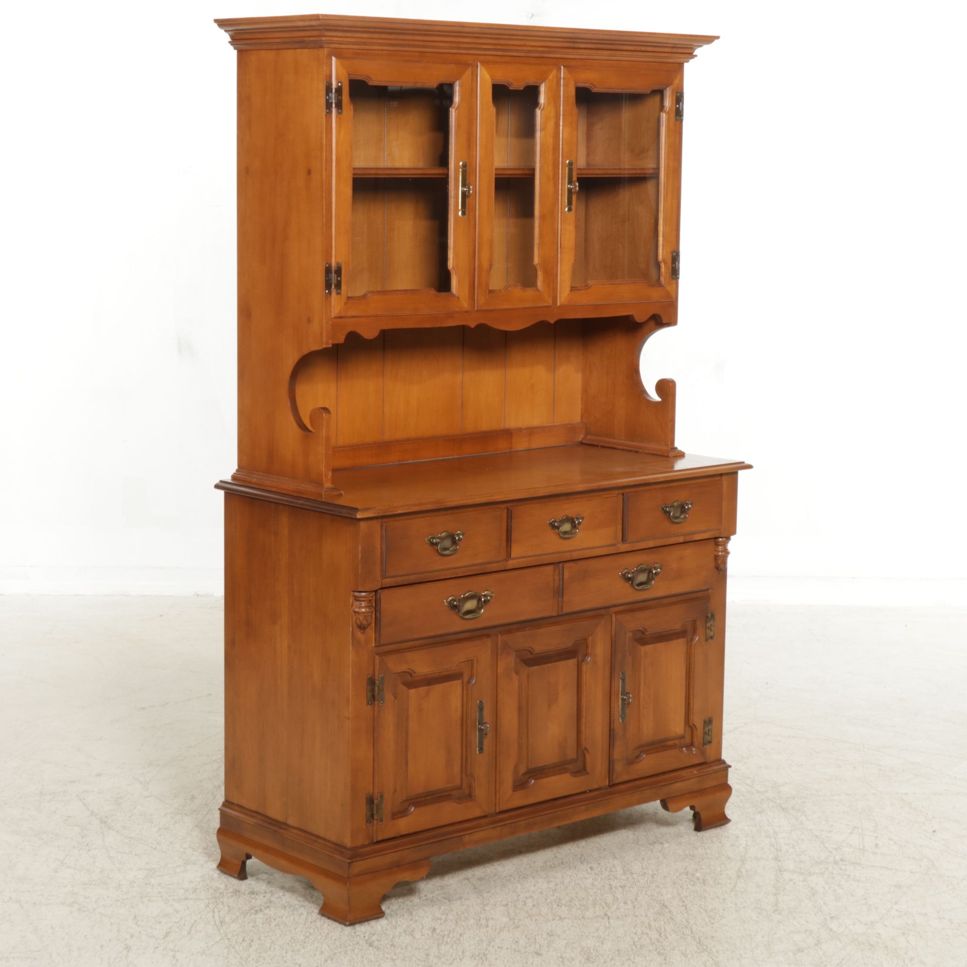 Tell City "Young Republic" Maple Step Back Cupboard, Mid to Late 20th Century