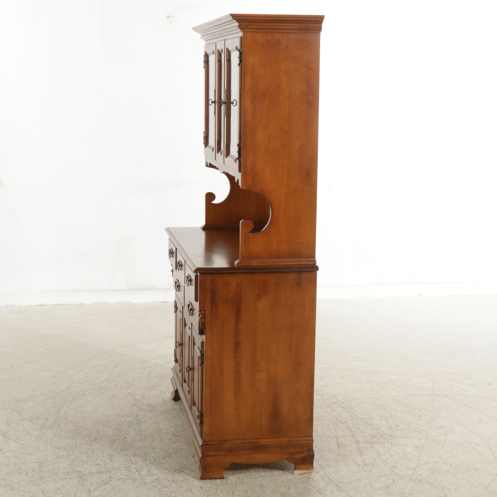 Tell City "Young Republic" Maple Step Back Cupboard, Mid to Late 20th Century