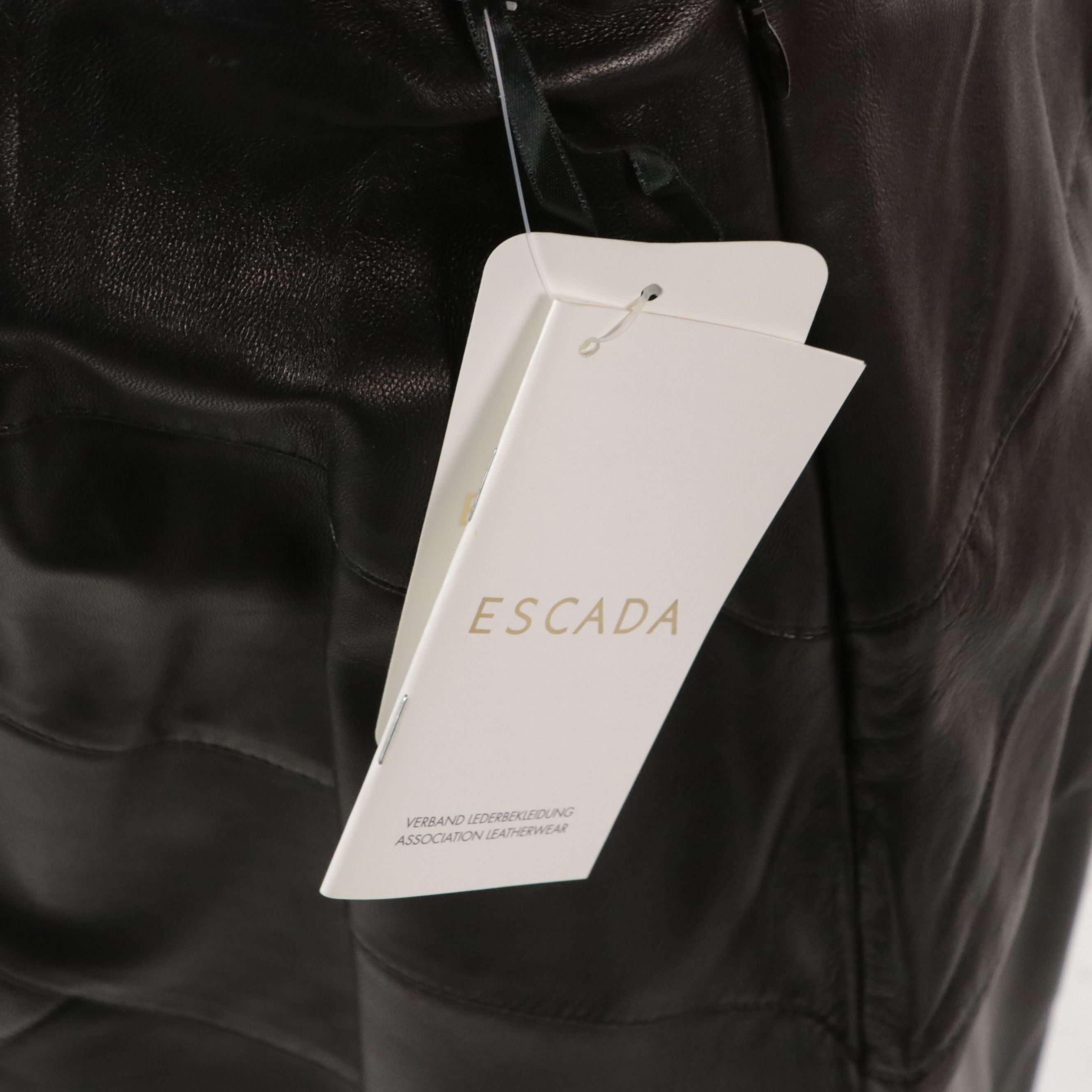 Escada Double-Breasted Blazer in Piacenza Cashgorissimo, Leather Skirt, Knit Top