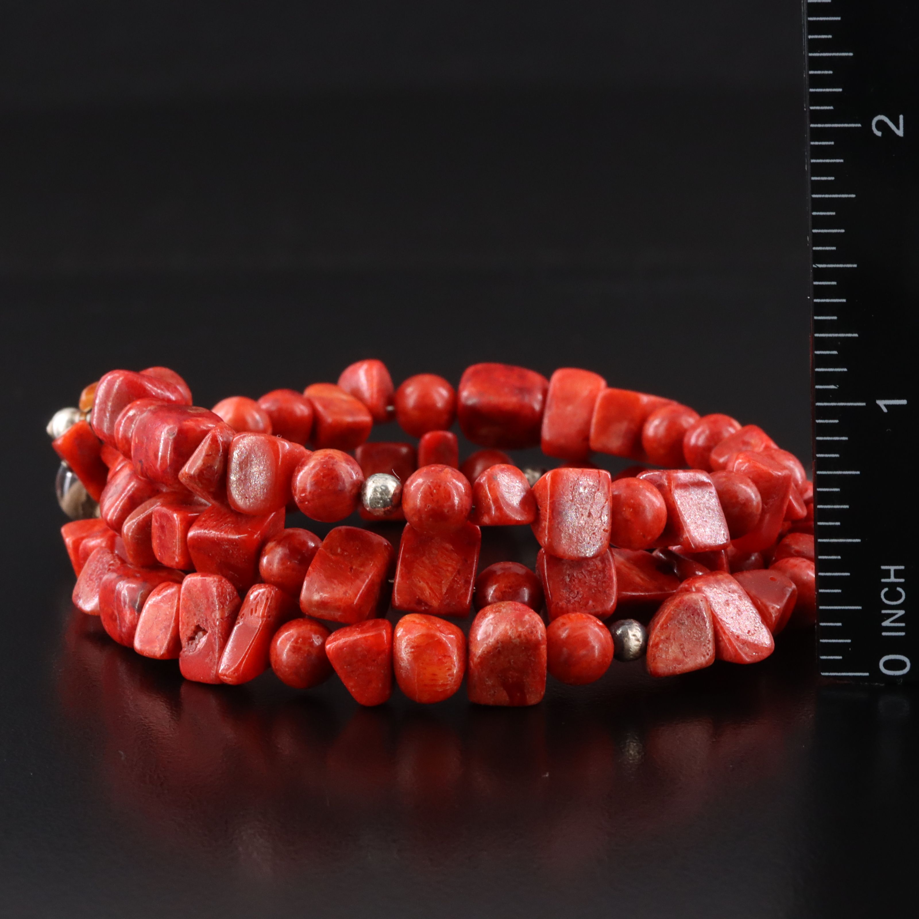 Sterling Coral and Lapis Lazuli Bracelets