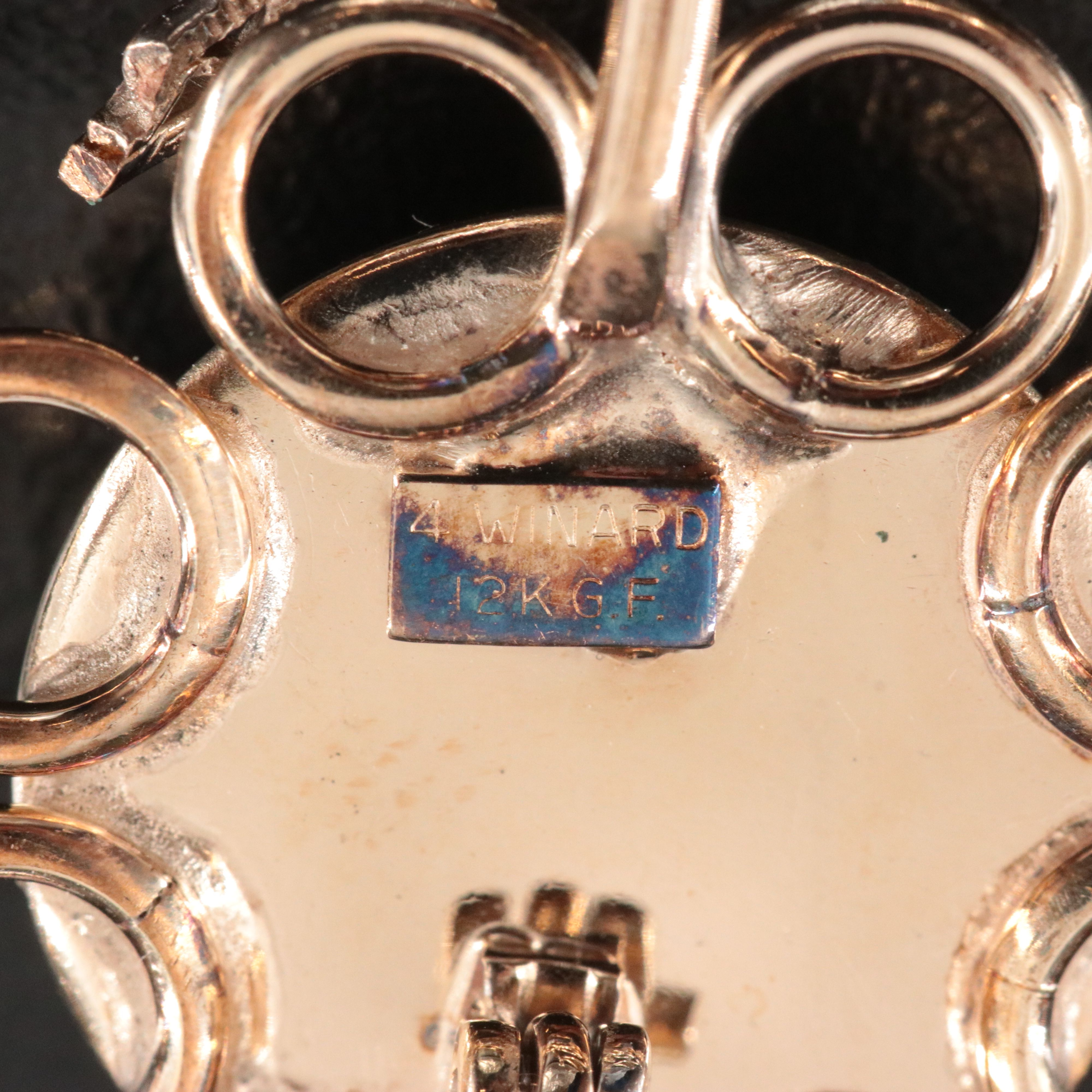 Winard 12K Gold- Filled Chalcedony Floral Brooch