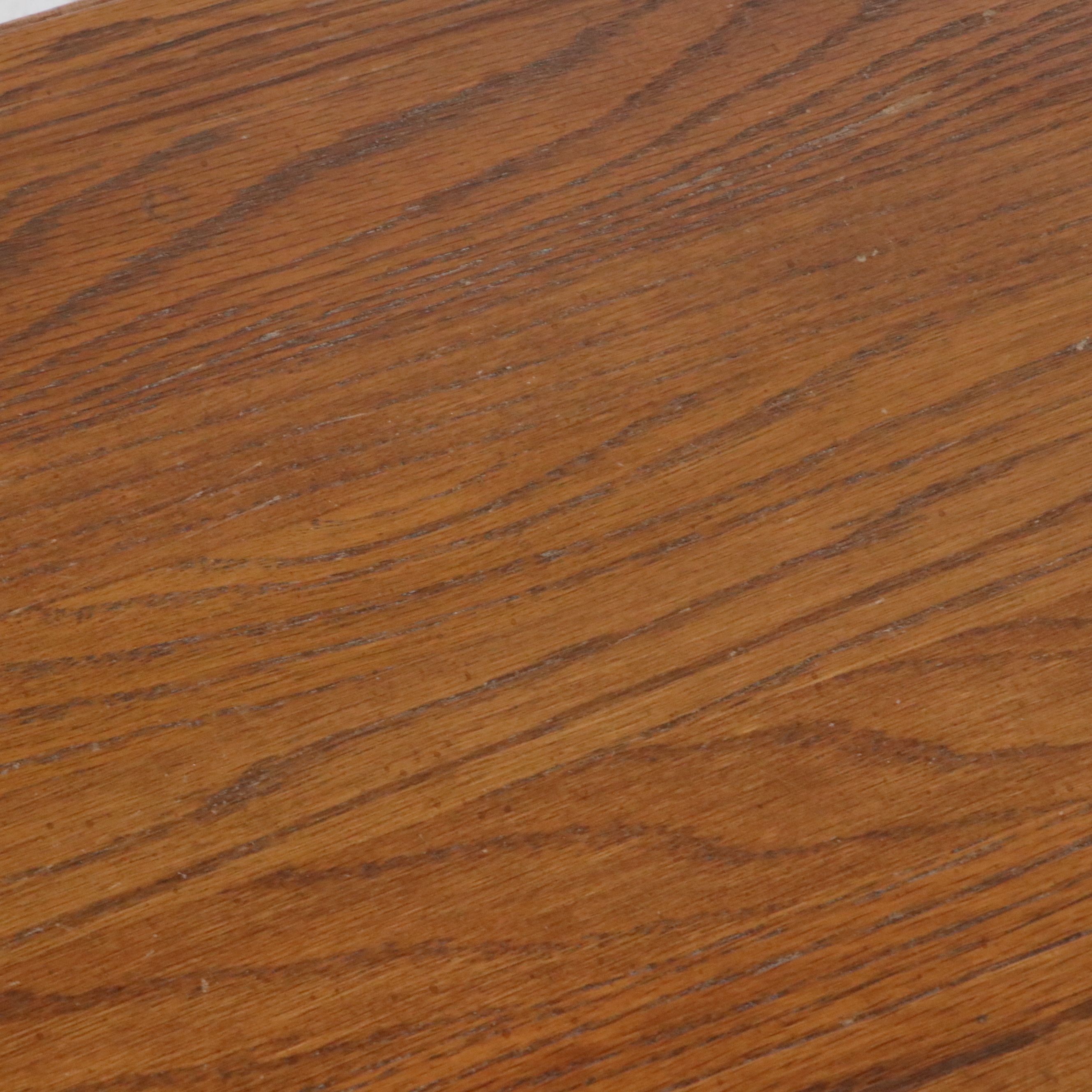 Three-Piece Oak End Table Set with Queen Anne Style Drop-Leaf Coffee Table