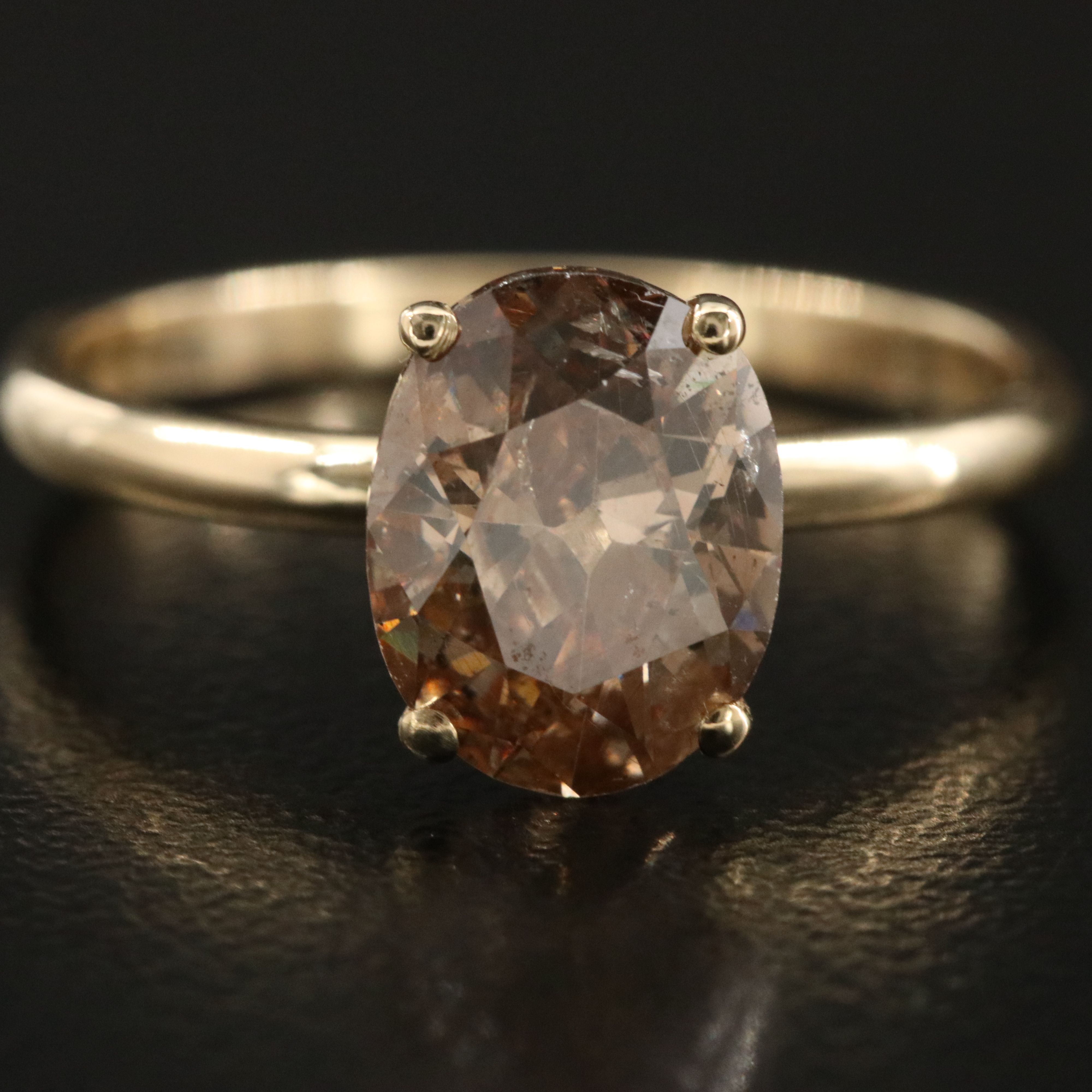 14K 1.79 CT Fancy Brown Diamond Ring