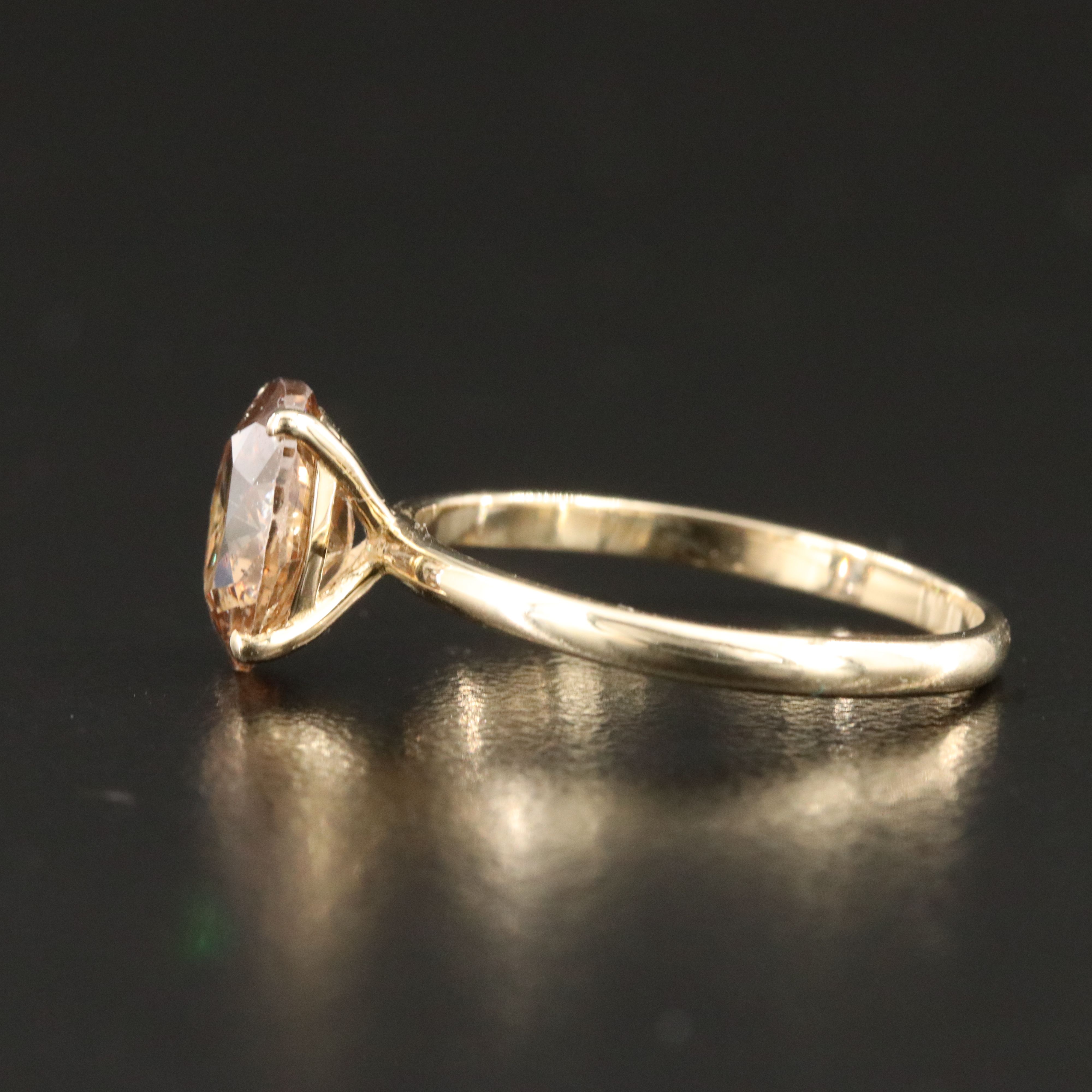 14K 1.79 CT Fancy Brown Diamond Ring