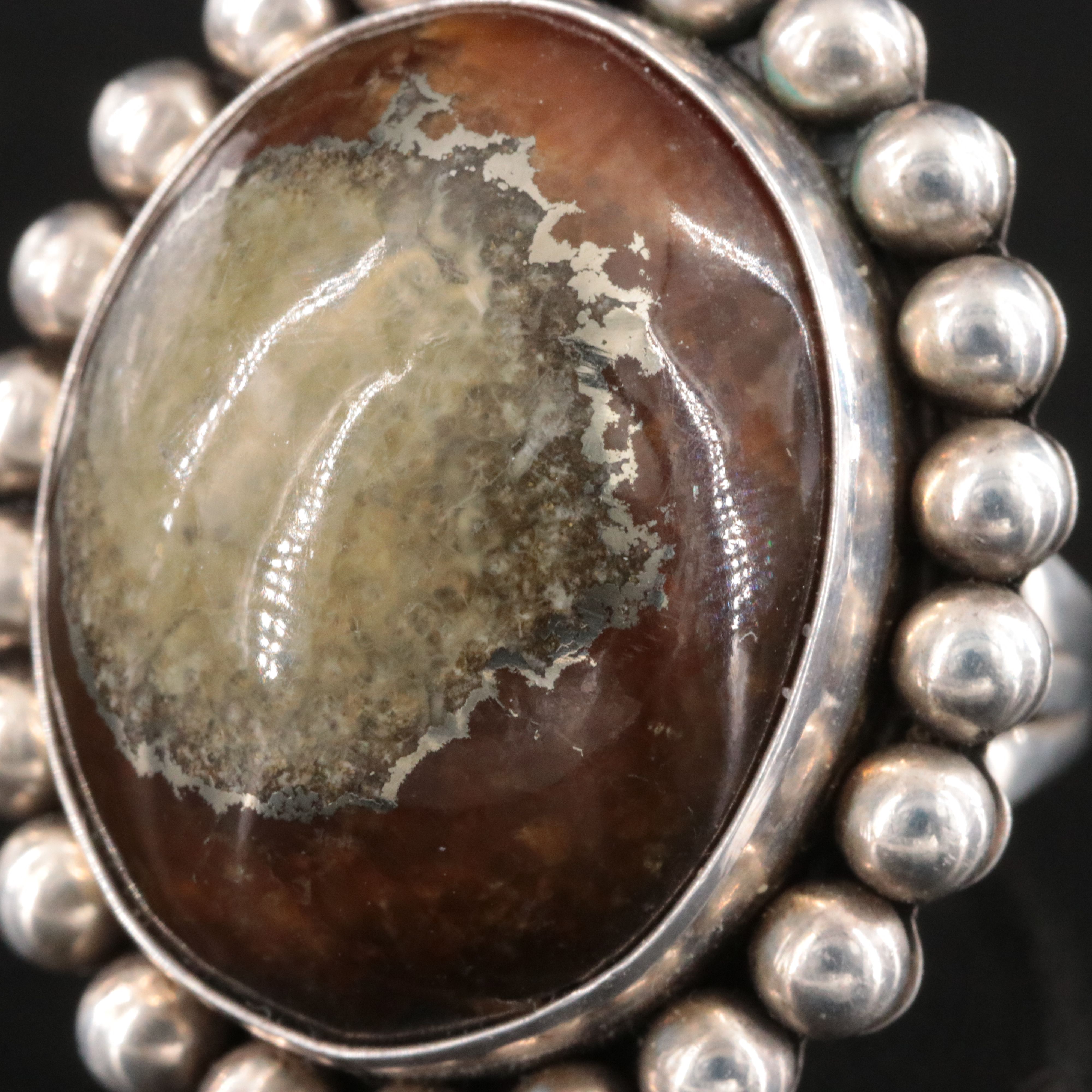 Artie Yellowhorse Navajo Diné Sterling Agate Ring