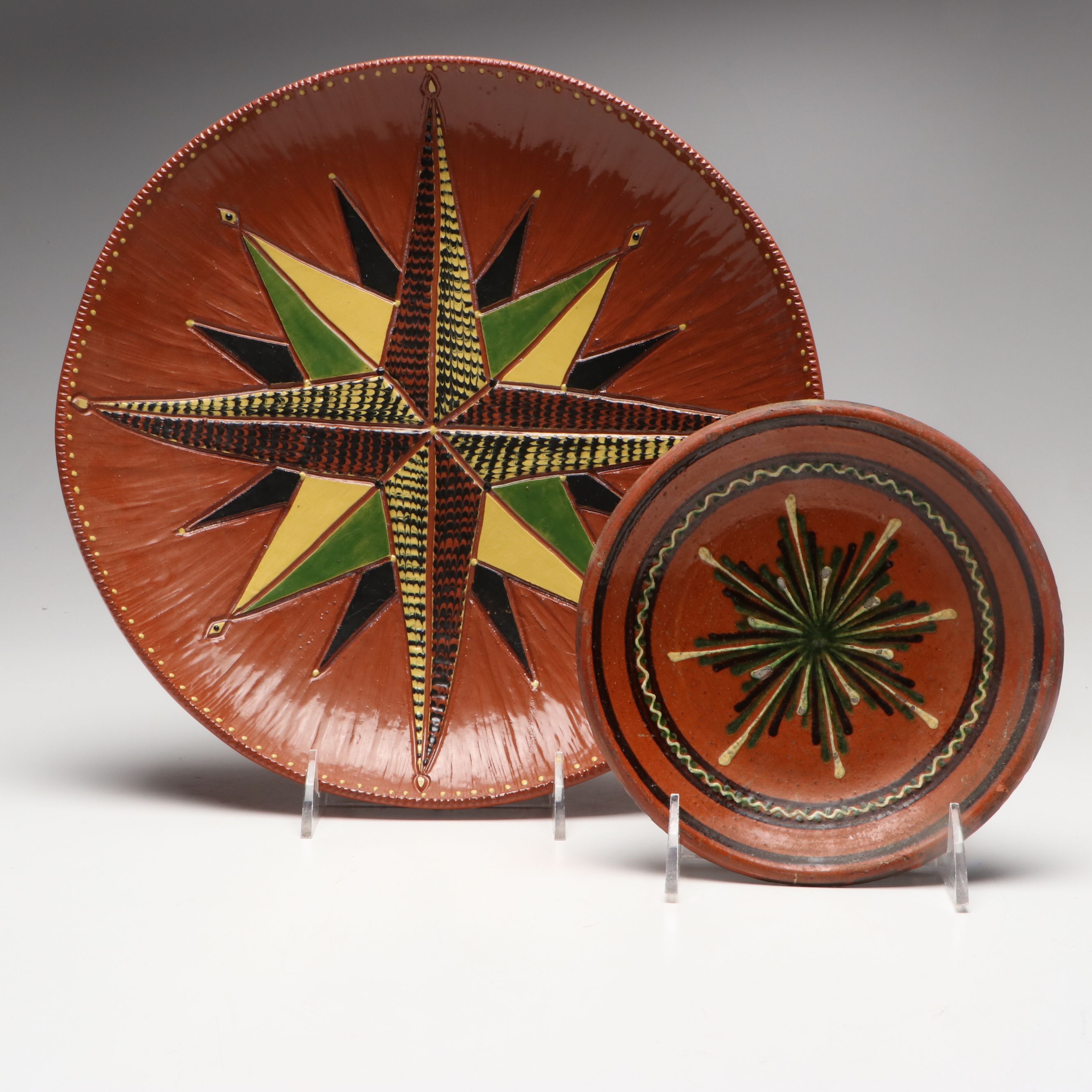 Turtlecreek Potters Museum Piece and Bee Tree Pottery Moravian Style Bowls