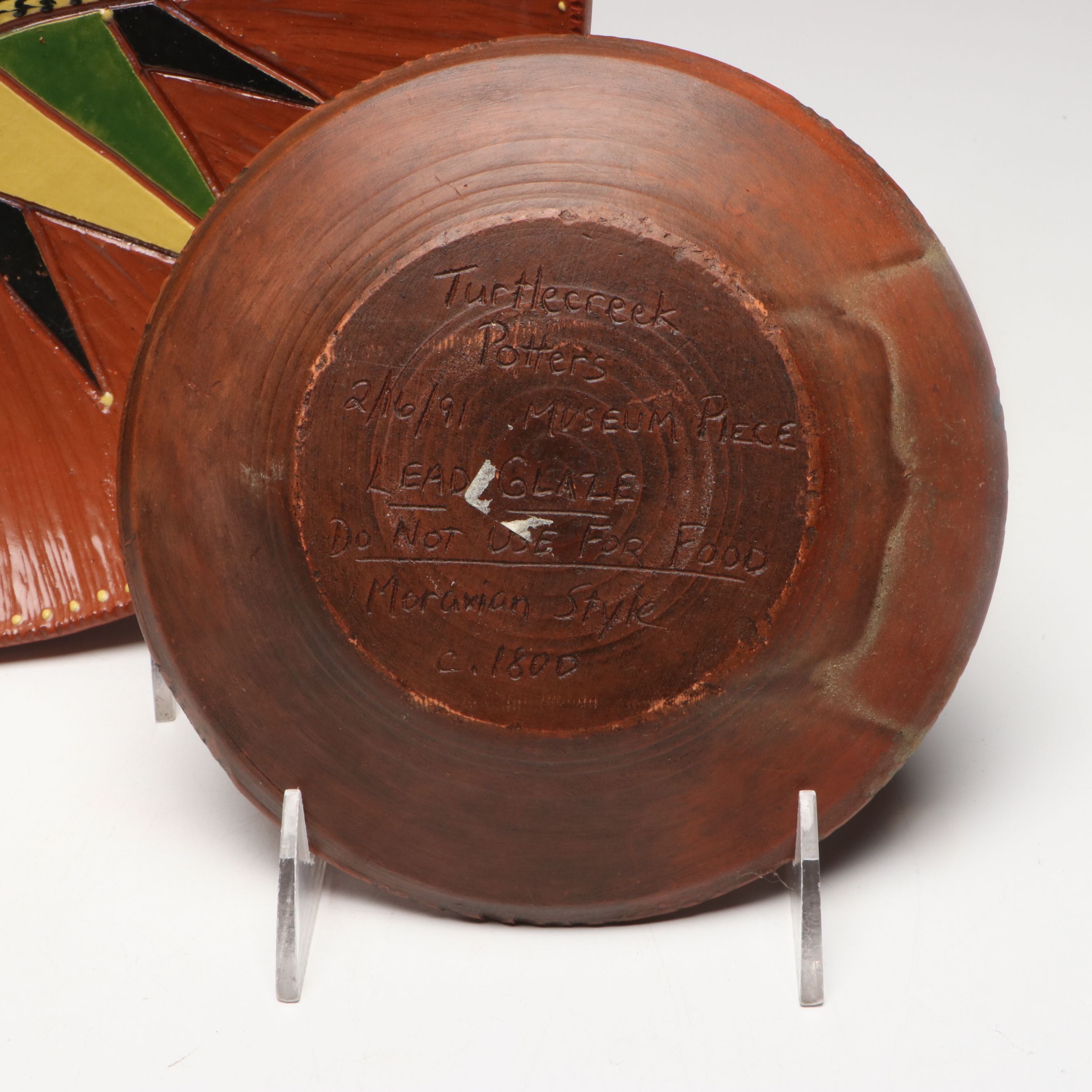 Turtlecreek Potters Museum Piece and Bee Tree Pottery Moravian Style Bowls