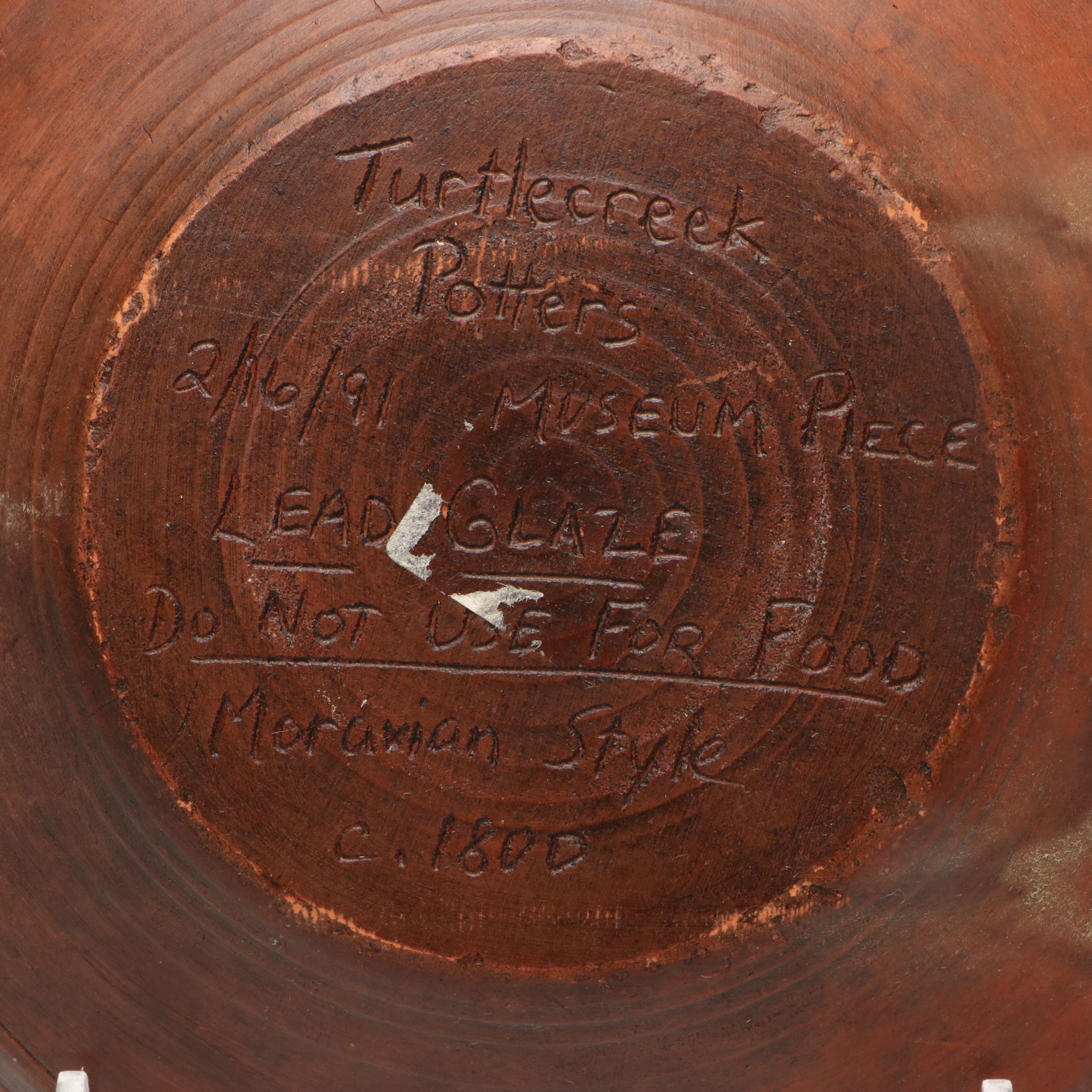 Turtlecreek Potters Museum Piece and Bee Tree Pottery Moravian Style Bowls