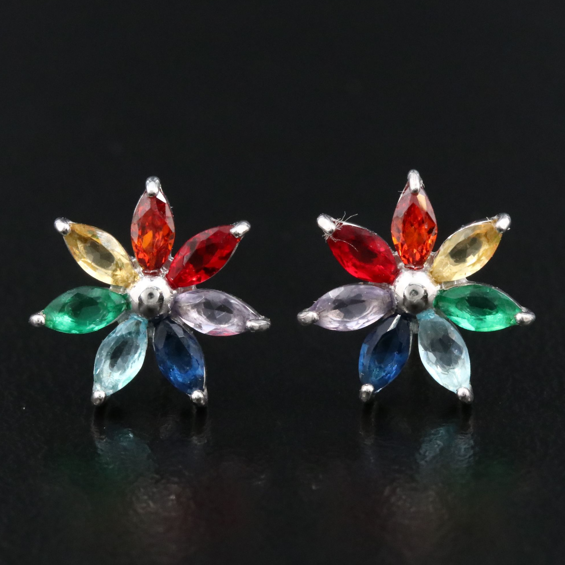Sterling Flower Stud Earrings