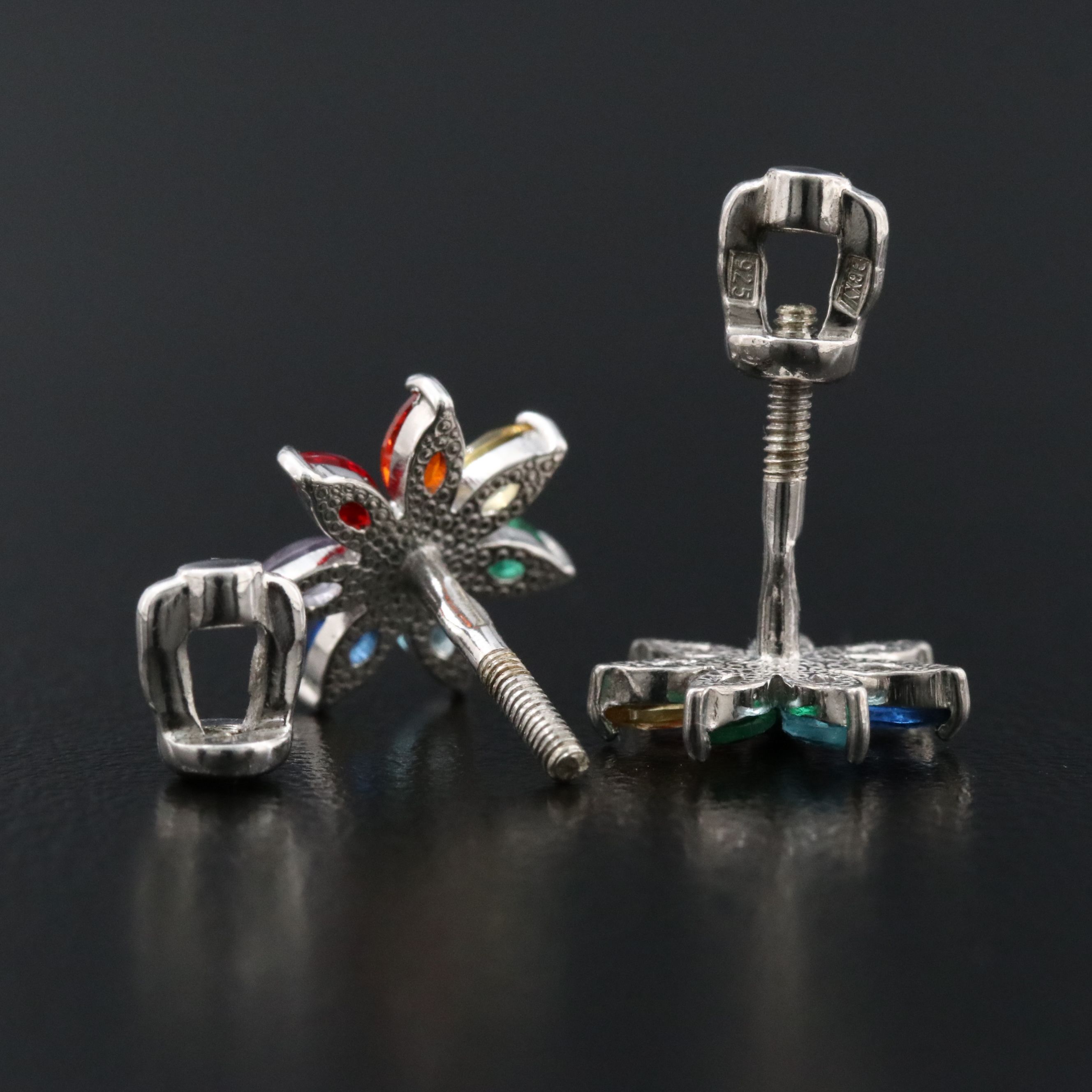 Sterling Flower Stud Earrings