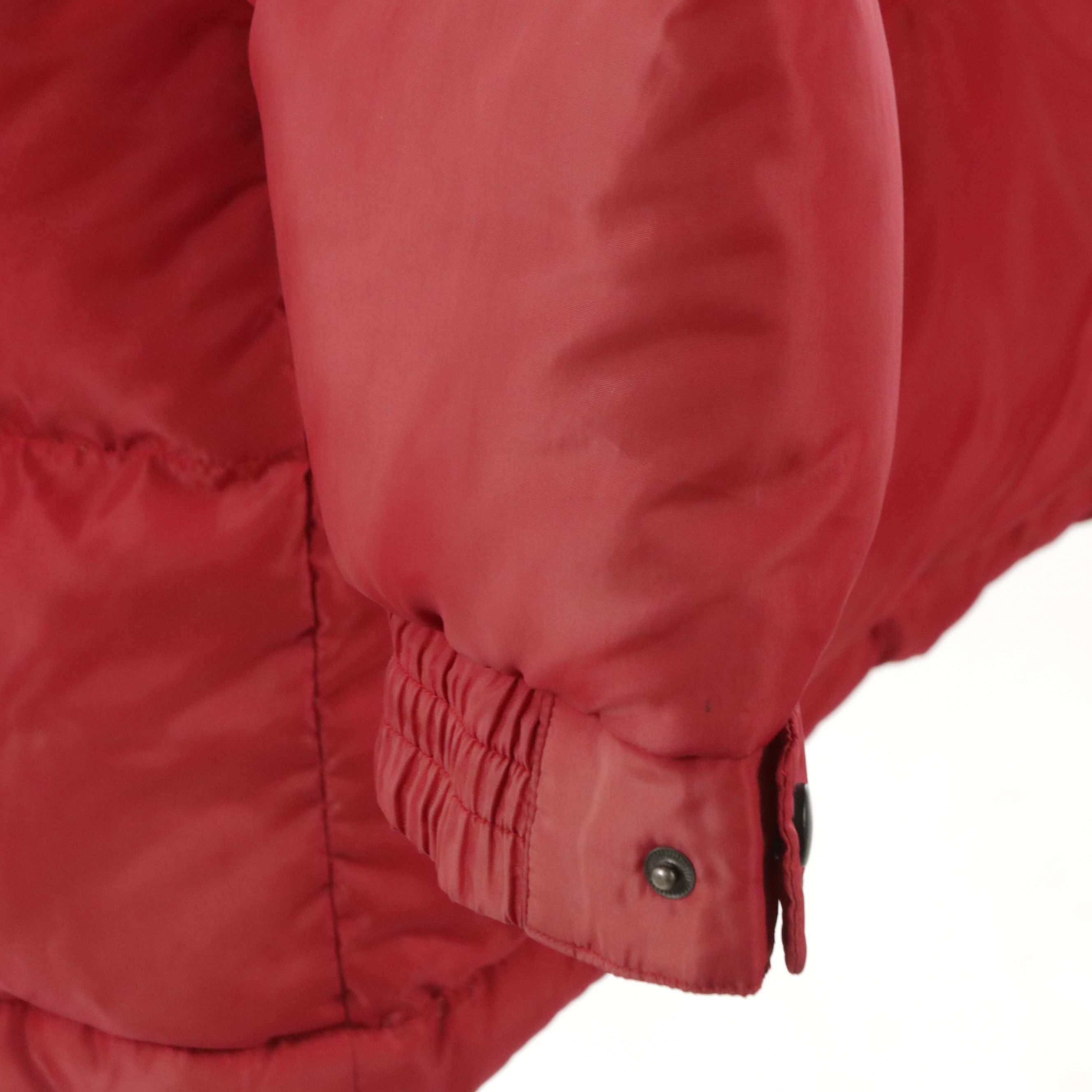 Men's Lands' End Red and Blue Nylon Winter Puffer Jacket