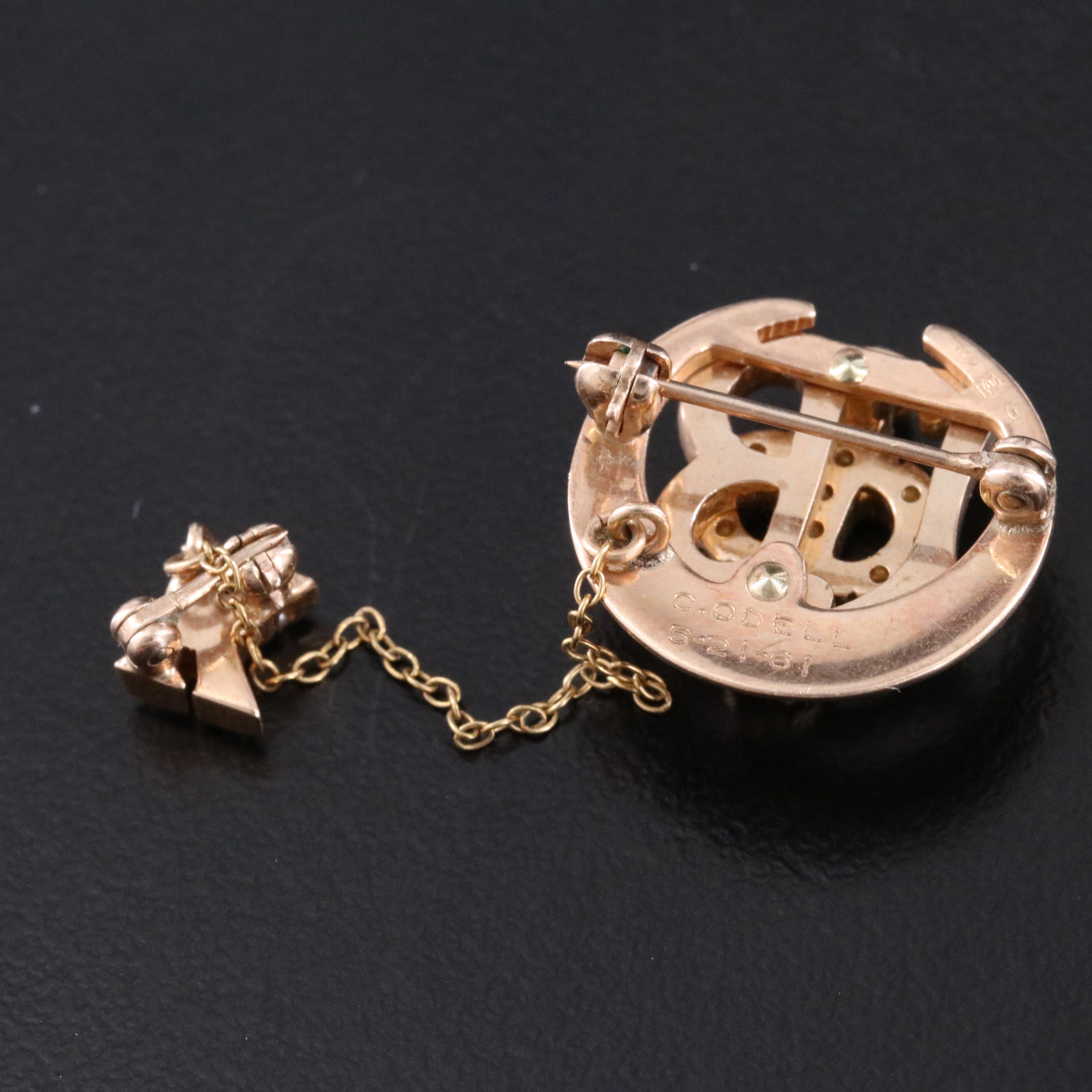 Fraternal 10K Seed Pearl Gamma Phi Beta Pin, 1960s