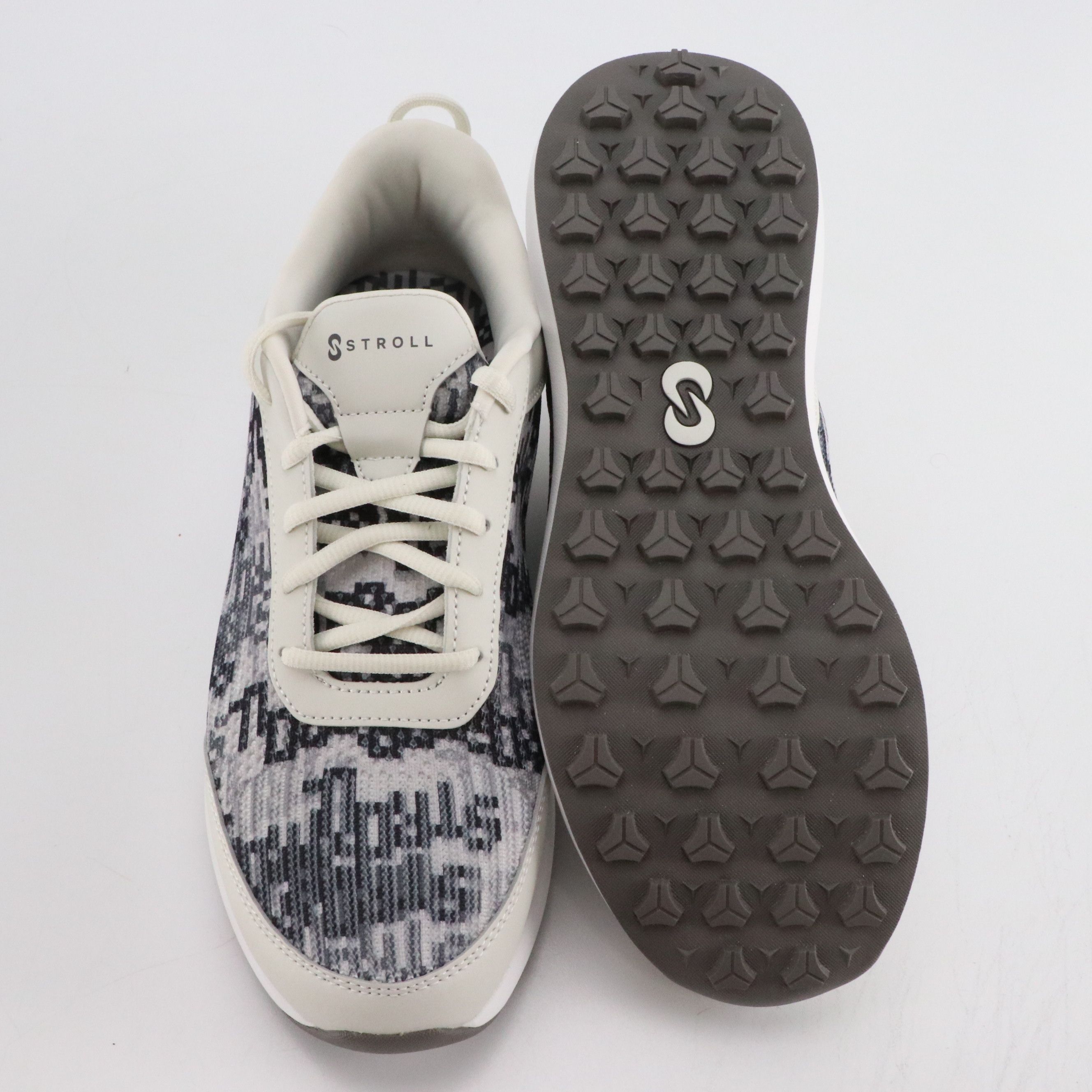 Men's Stroll Performance Knit Sneakers in Black and White Camo, With Boxes