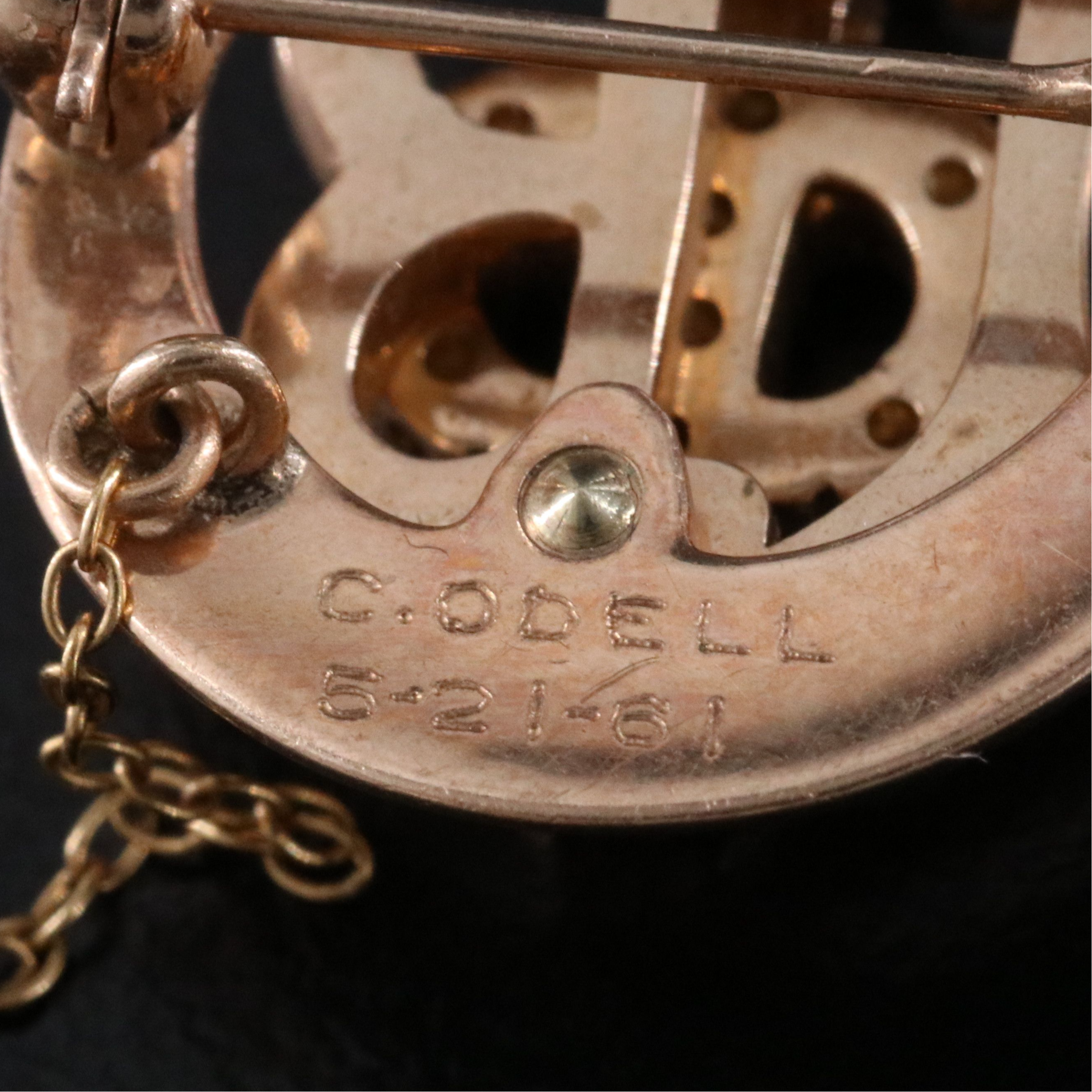 Fraternal 10K Seed Pearl Gamma Phi Beta Pin, 1960s