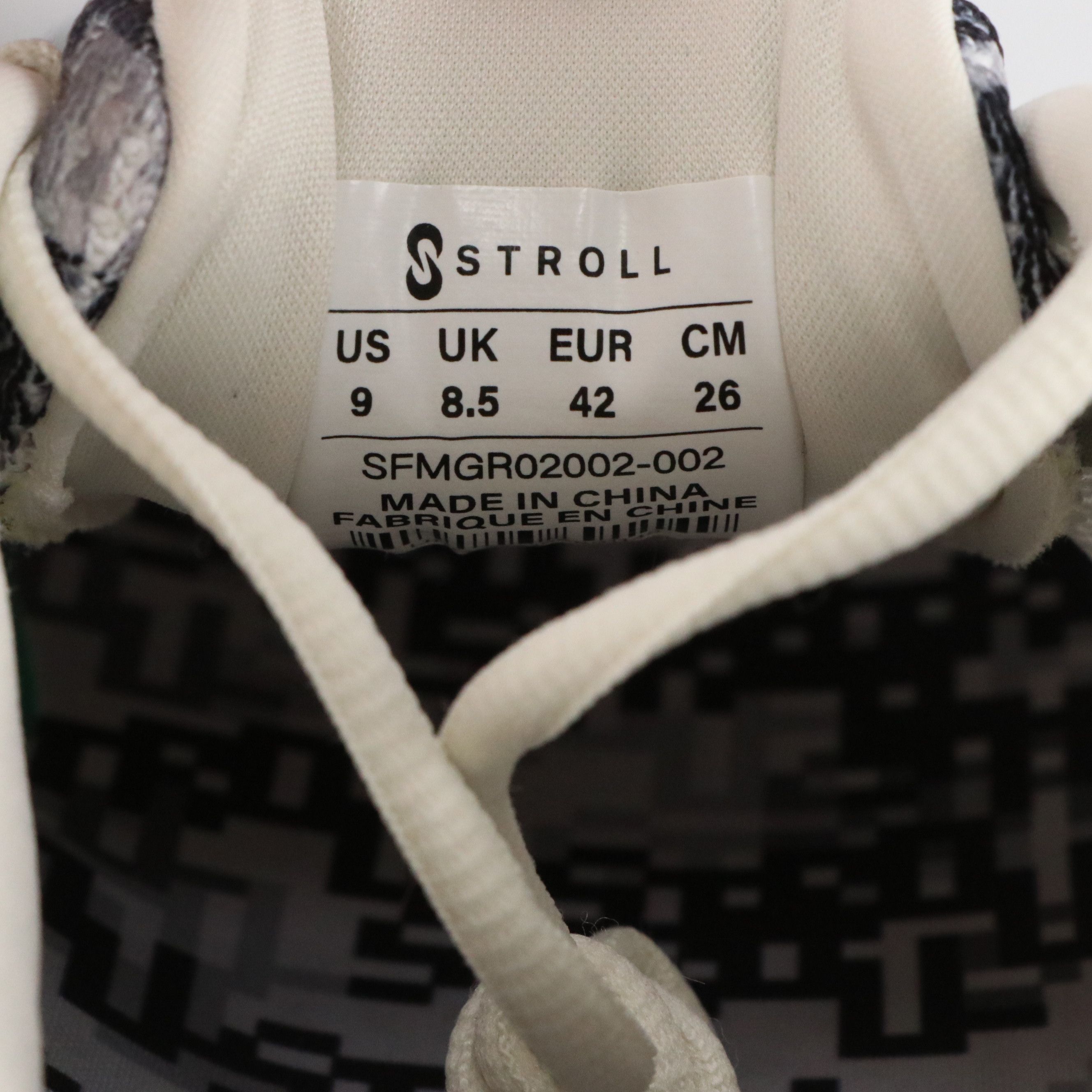 Men's Stroll Performance Knit Sneakers in Black and White Camo, With Boxes