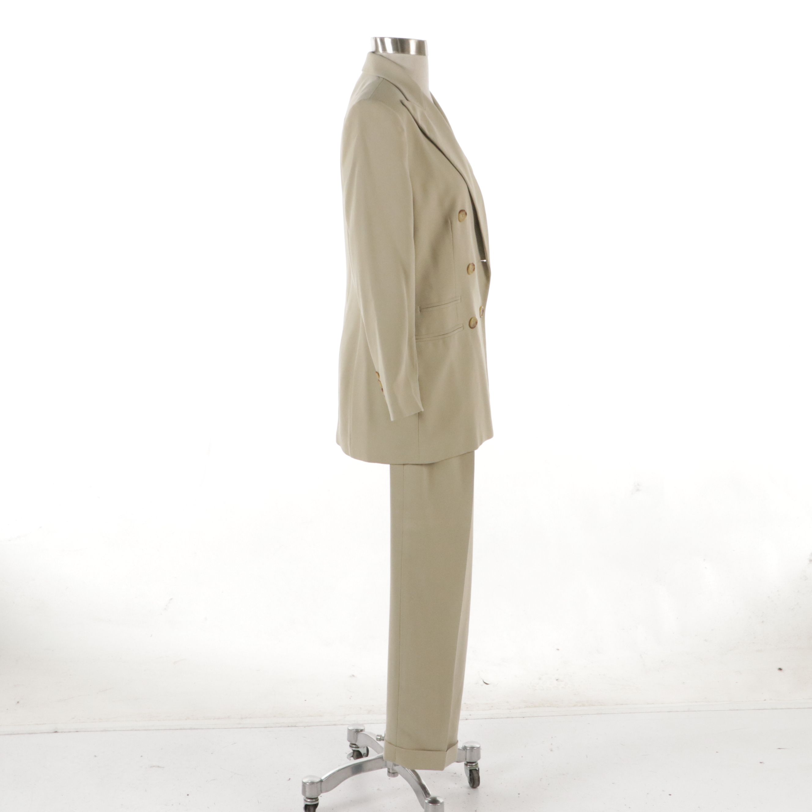 Lauren Ralph Lauren Beige Double-Breasted Pantsuit