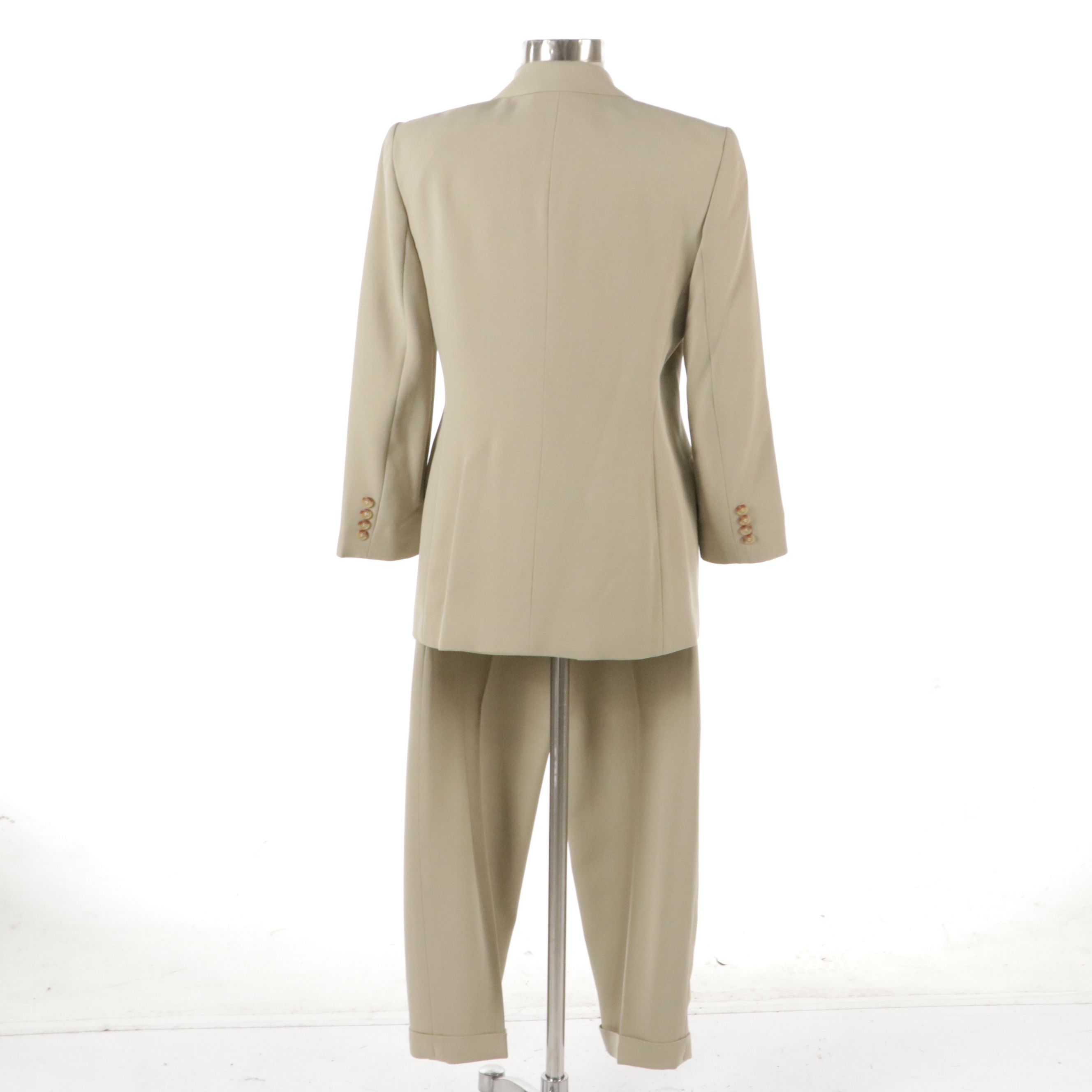 Lauren Ralph Lauren Beige Double-Breasted Pantsuit