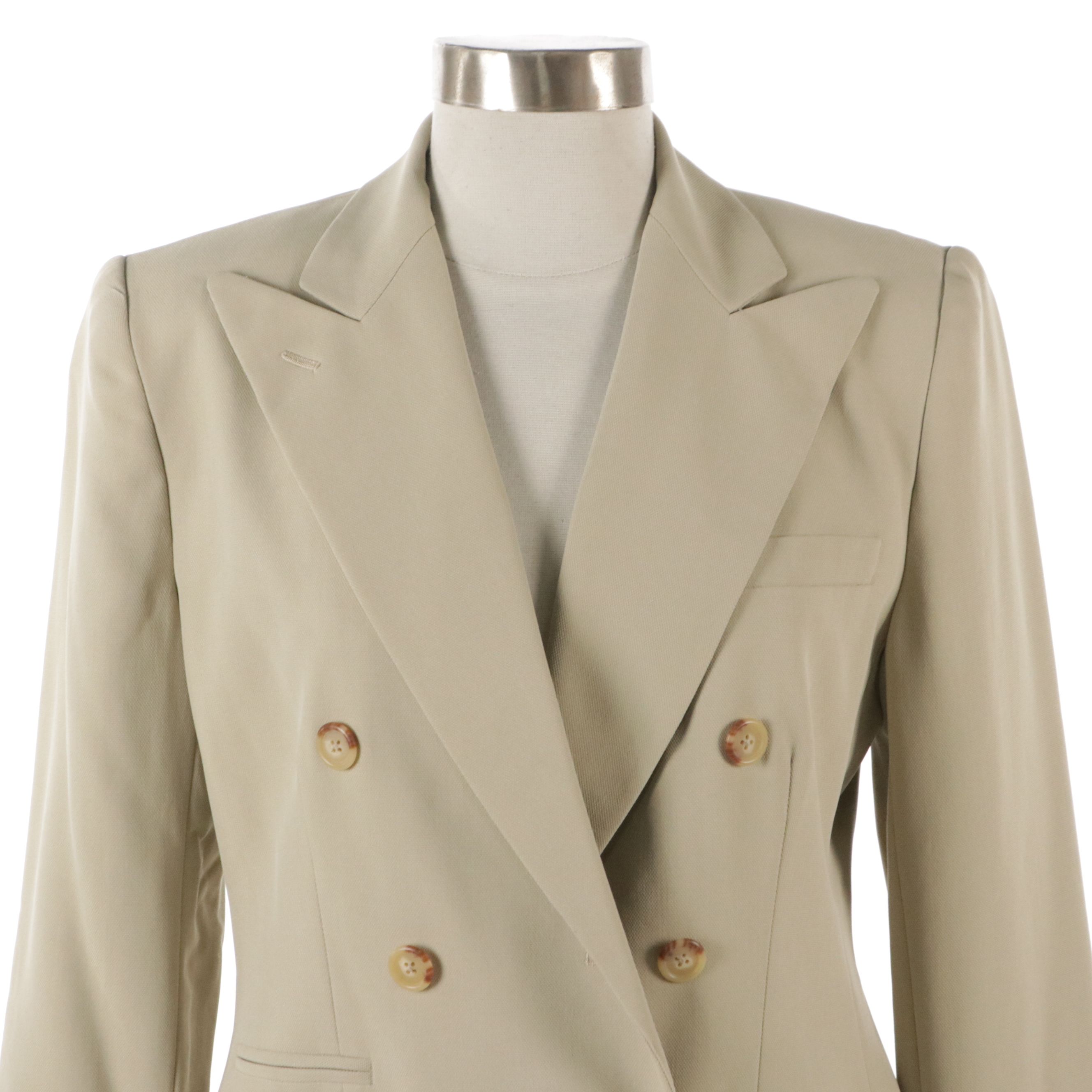 Lauren Ralph Lauren Beige Double-Breasted Pantsuit