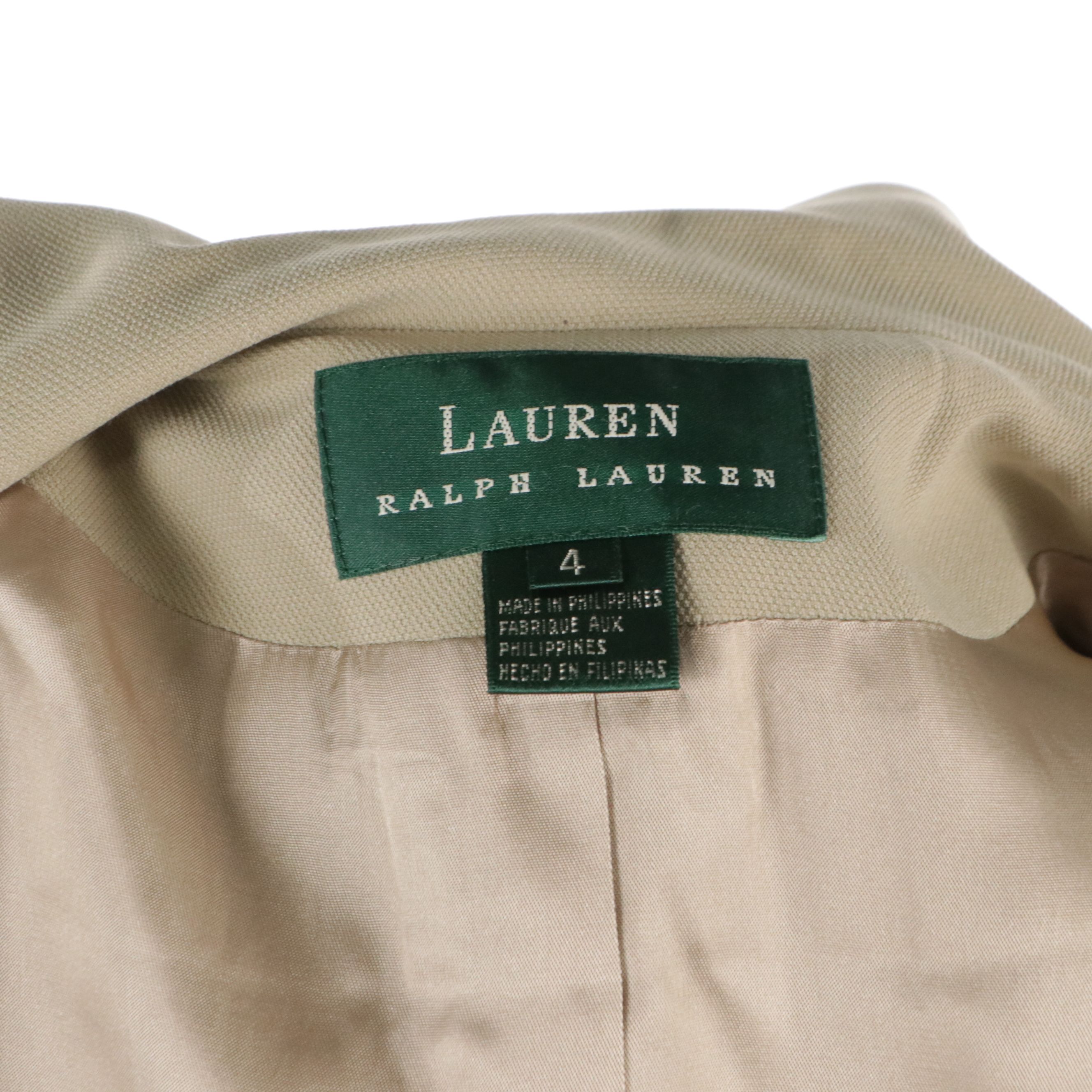 Lauren Ralph Lauren Beige Double-Breasted Pantsuit