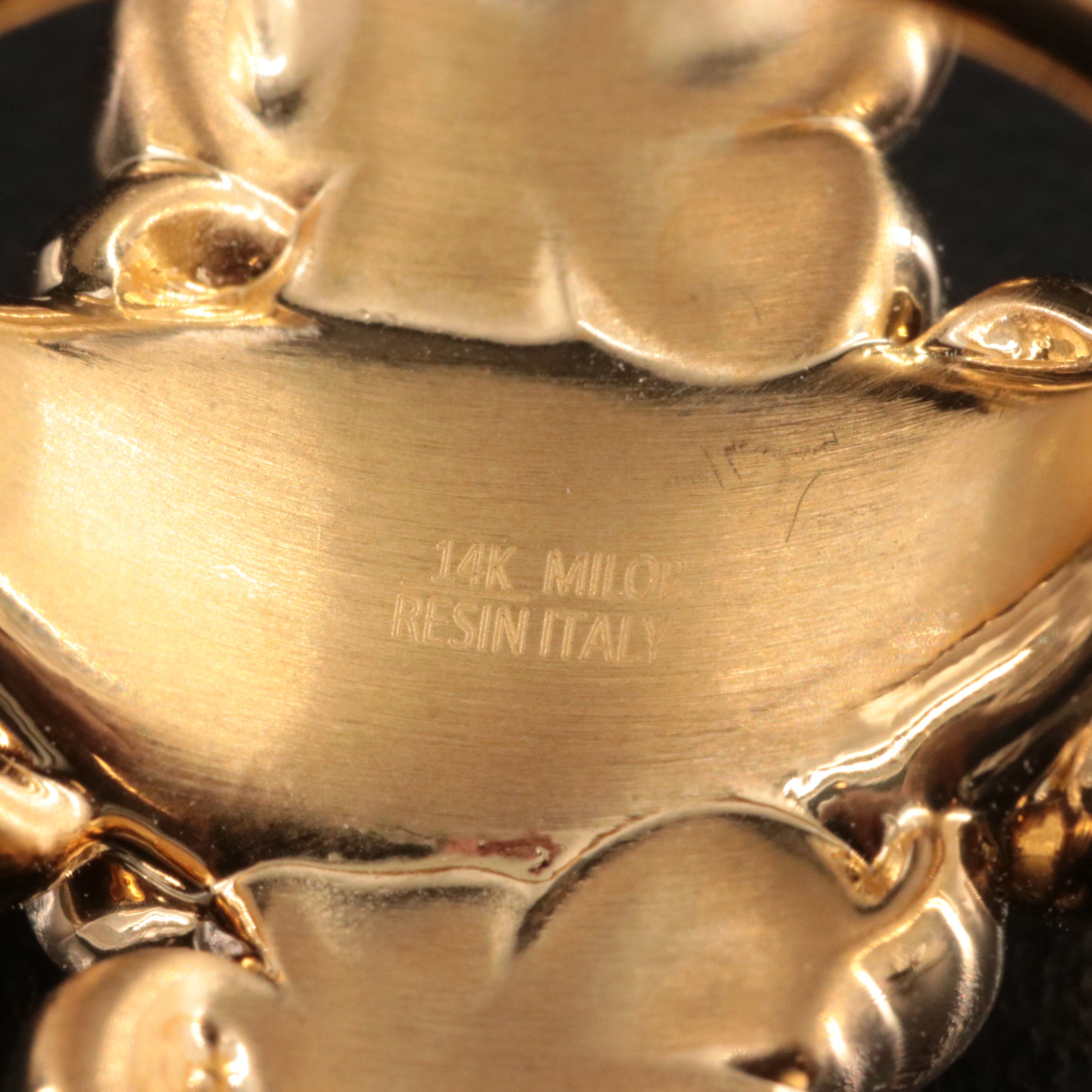 Milor 14K Electroformed Plumeria Flower Ring