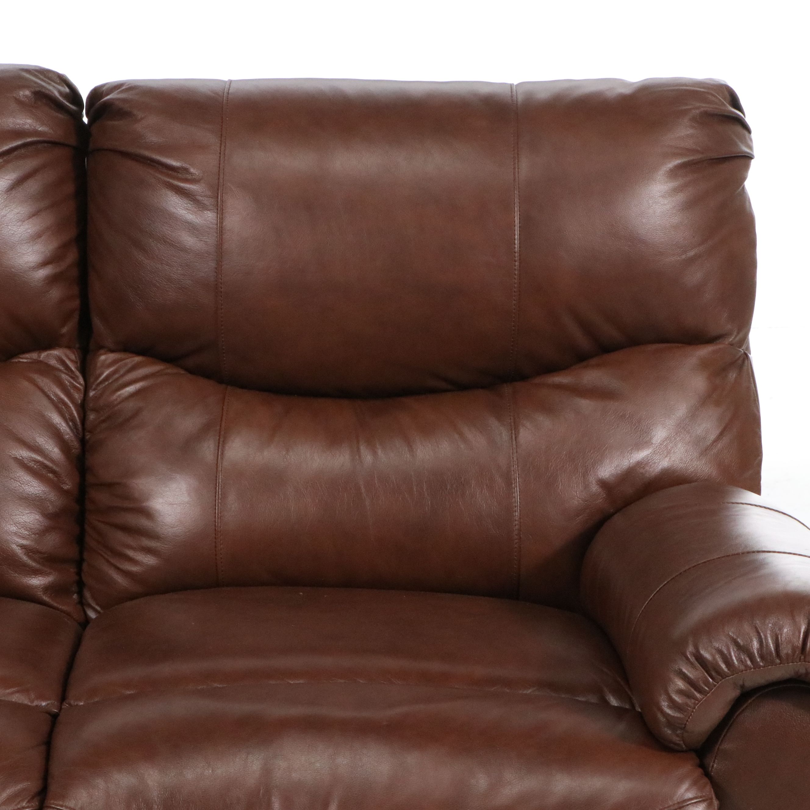Contemporary Dual-Reclining Leather Loveseat, 21st Century