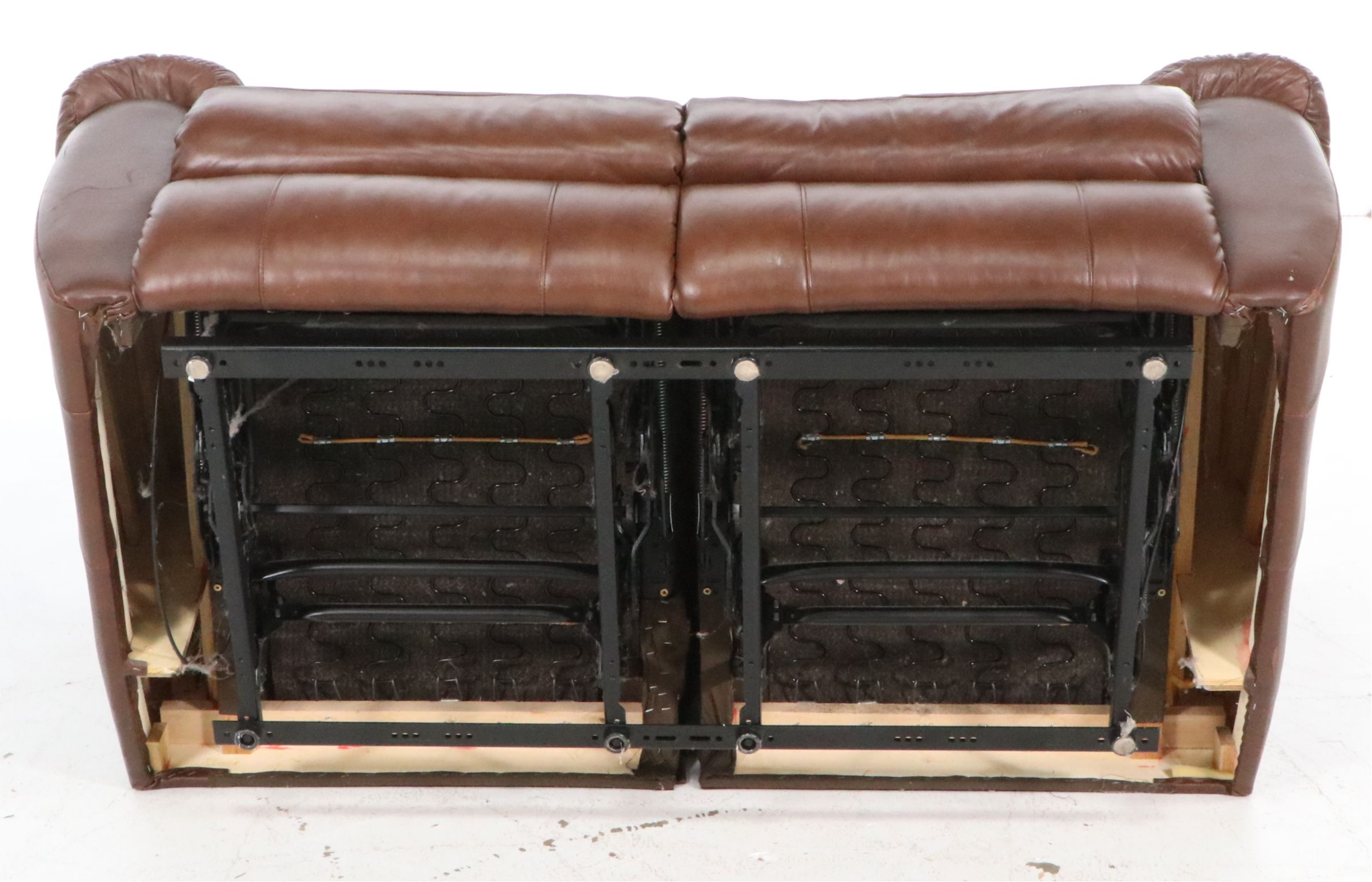 Contemporary Dual-Reclining Leather Loveseat, 21st Century