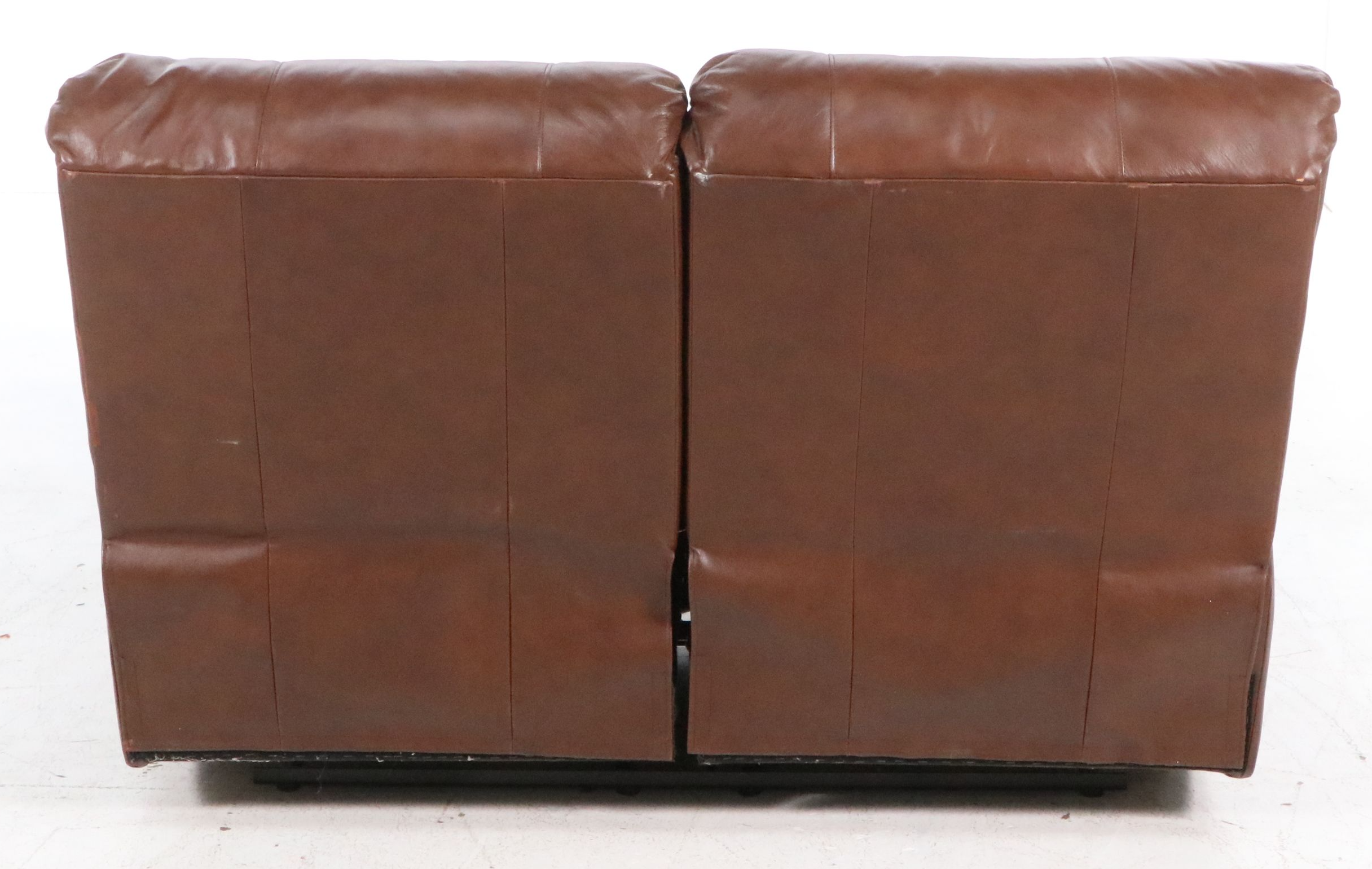 Contemporary Dual-Reclining Leather Loveseat, 21st Century