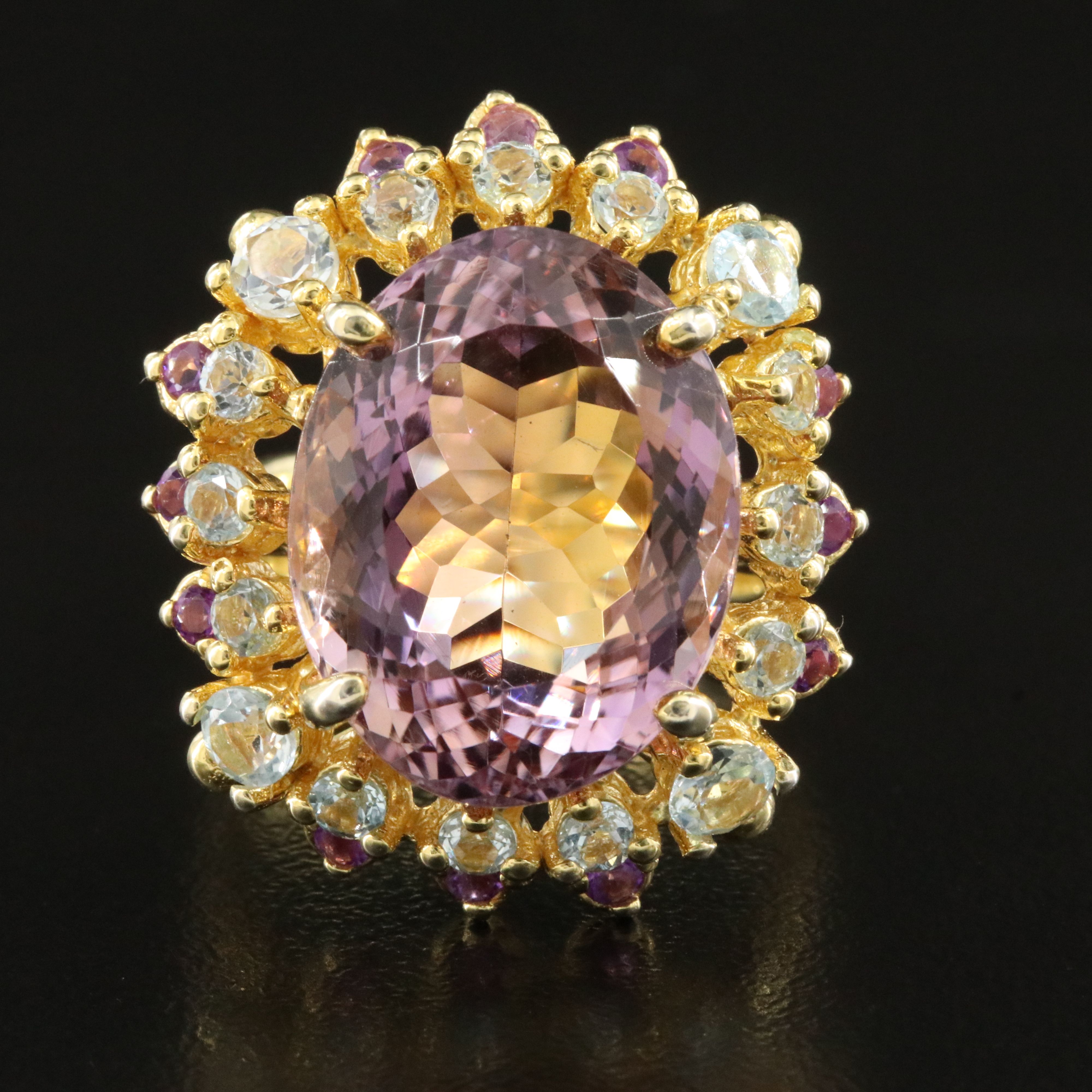 Sterling Amethyst and Blue Topaz Ring