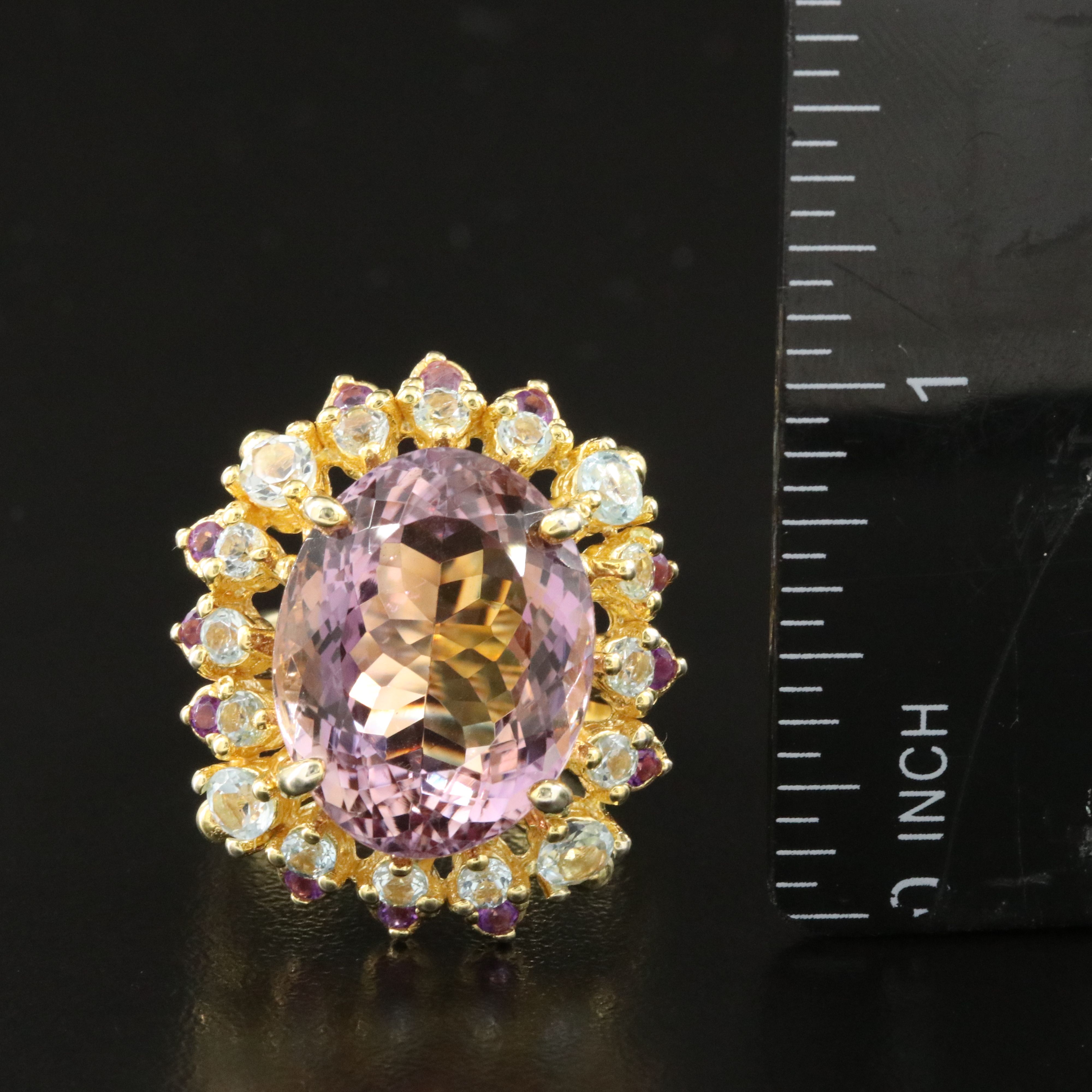 Sterling Amethyst and Blue Topaz Ring