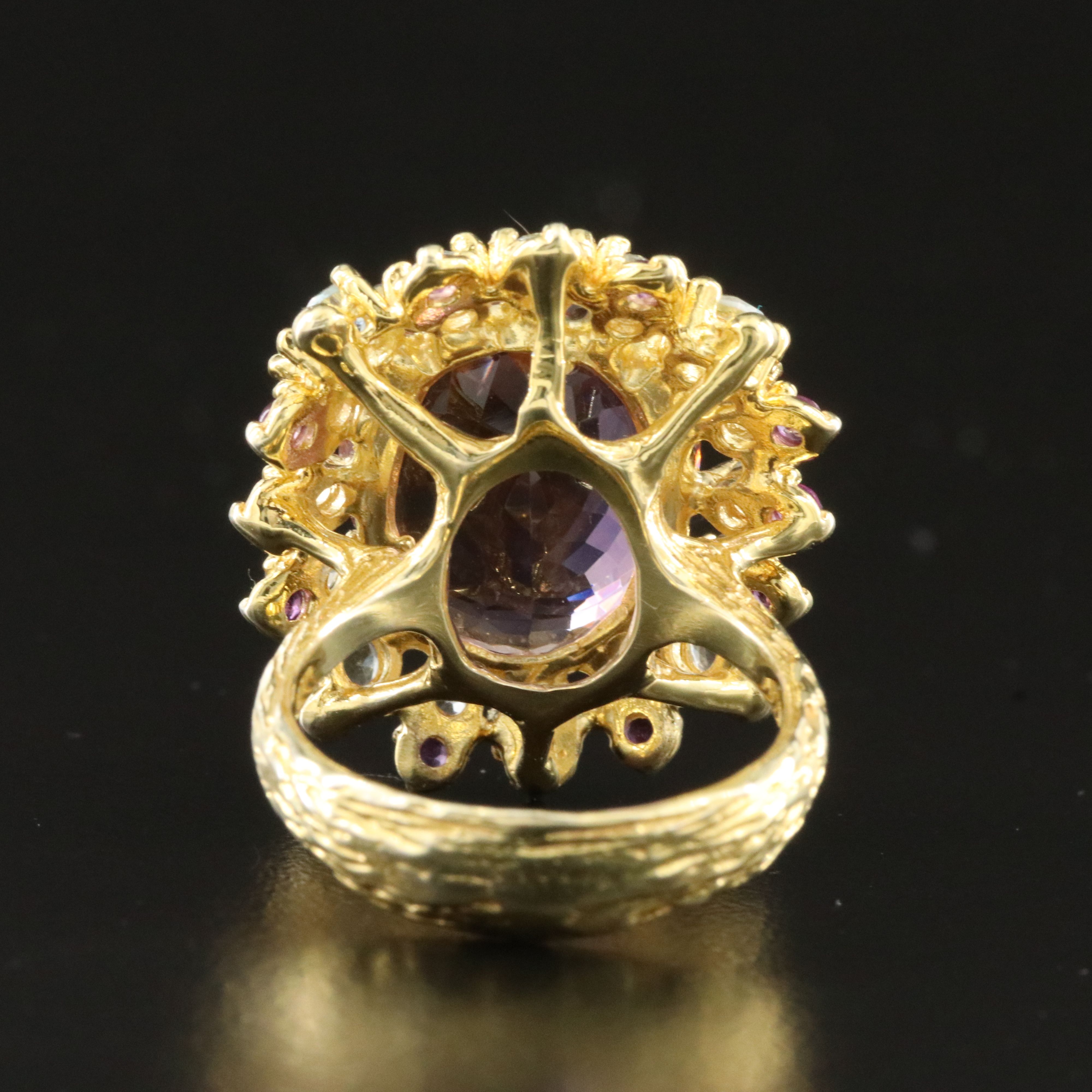 Sterling Amethyst and Blue Topaz Ring