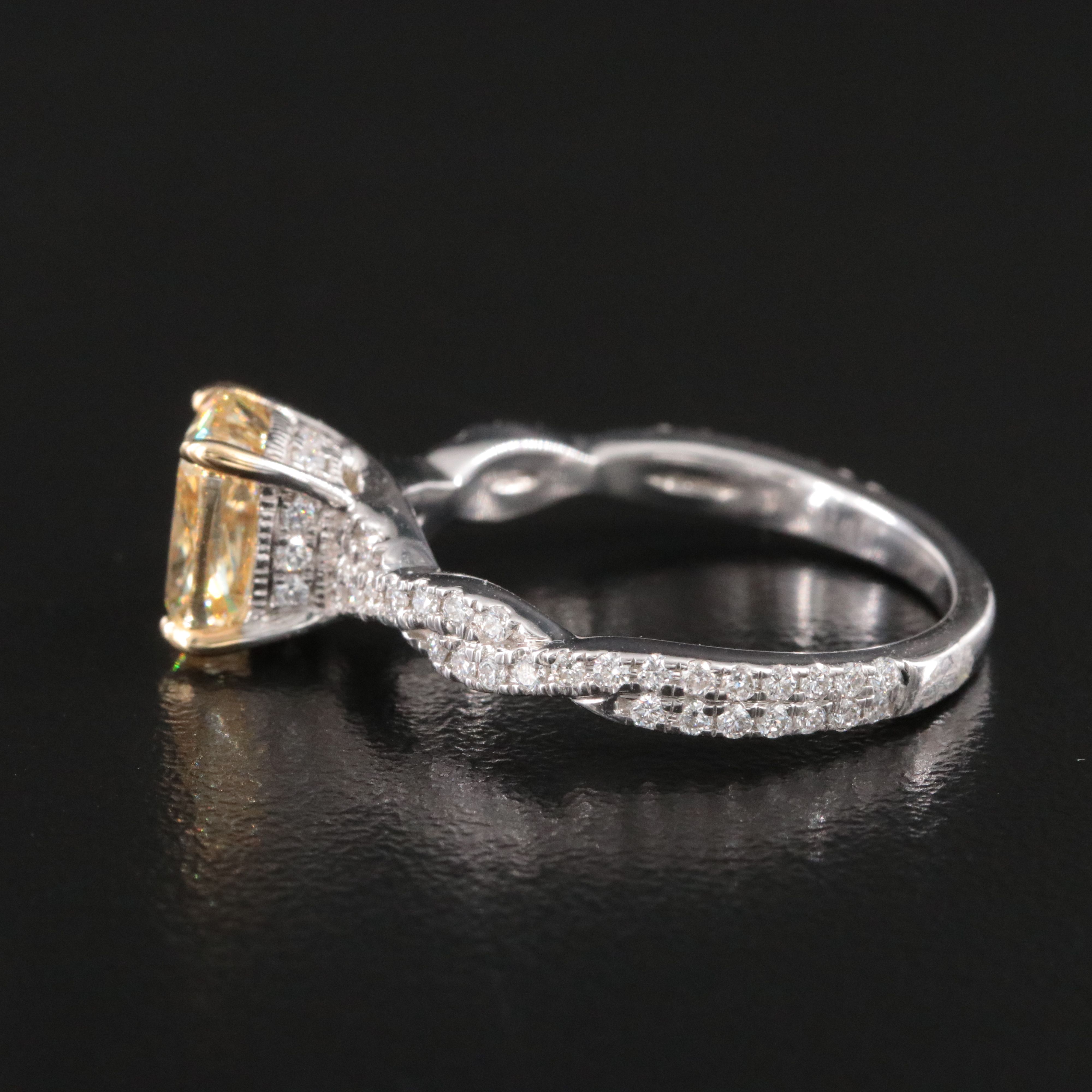14K 2.40 CTW Lab Grown Diamond Ring with Fancy Yellow Center