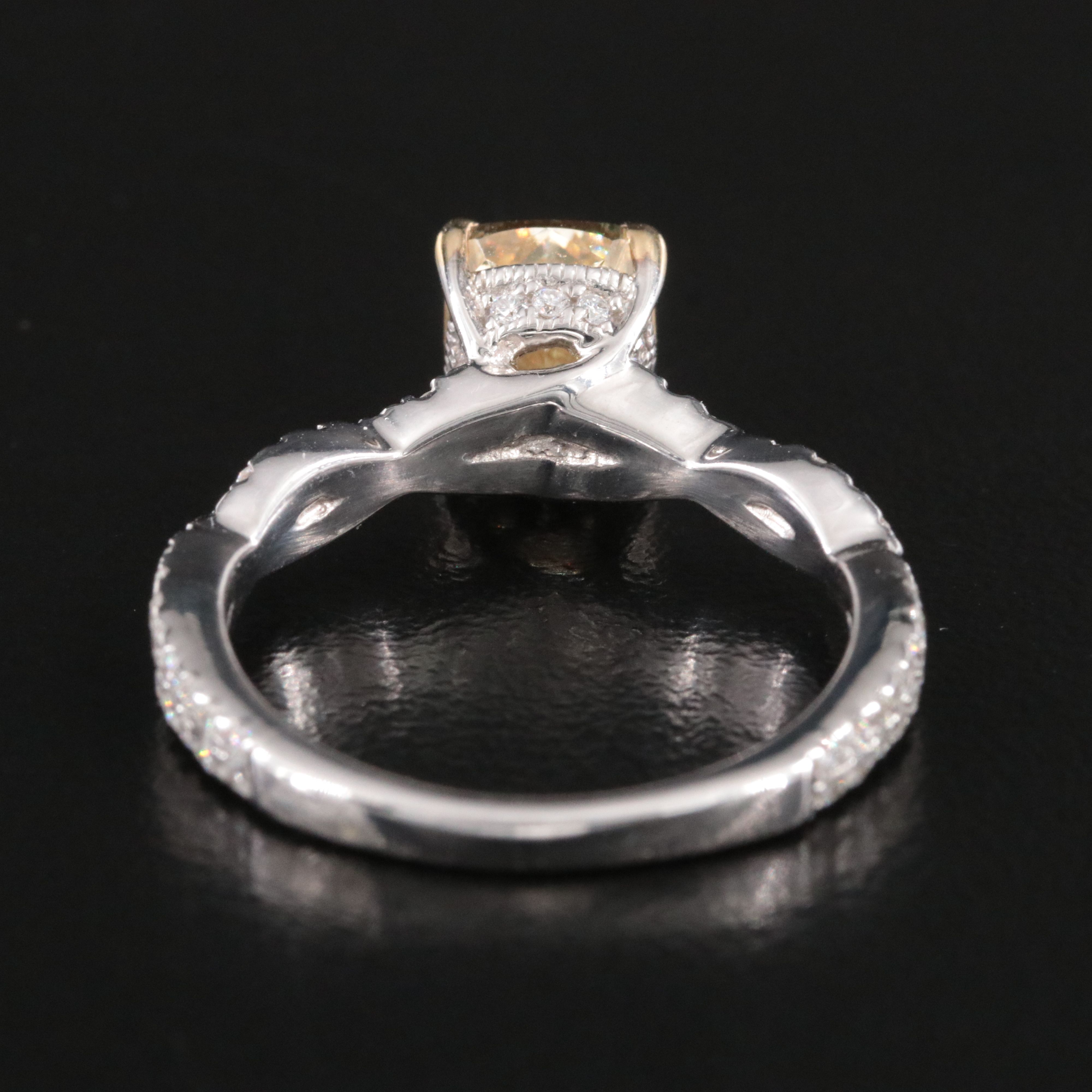 14K 2.40 CTW Lab Grown Diamond Ring with Fancy Yellow Center