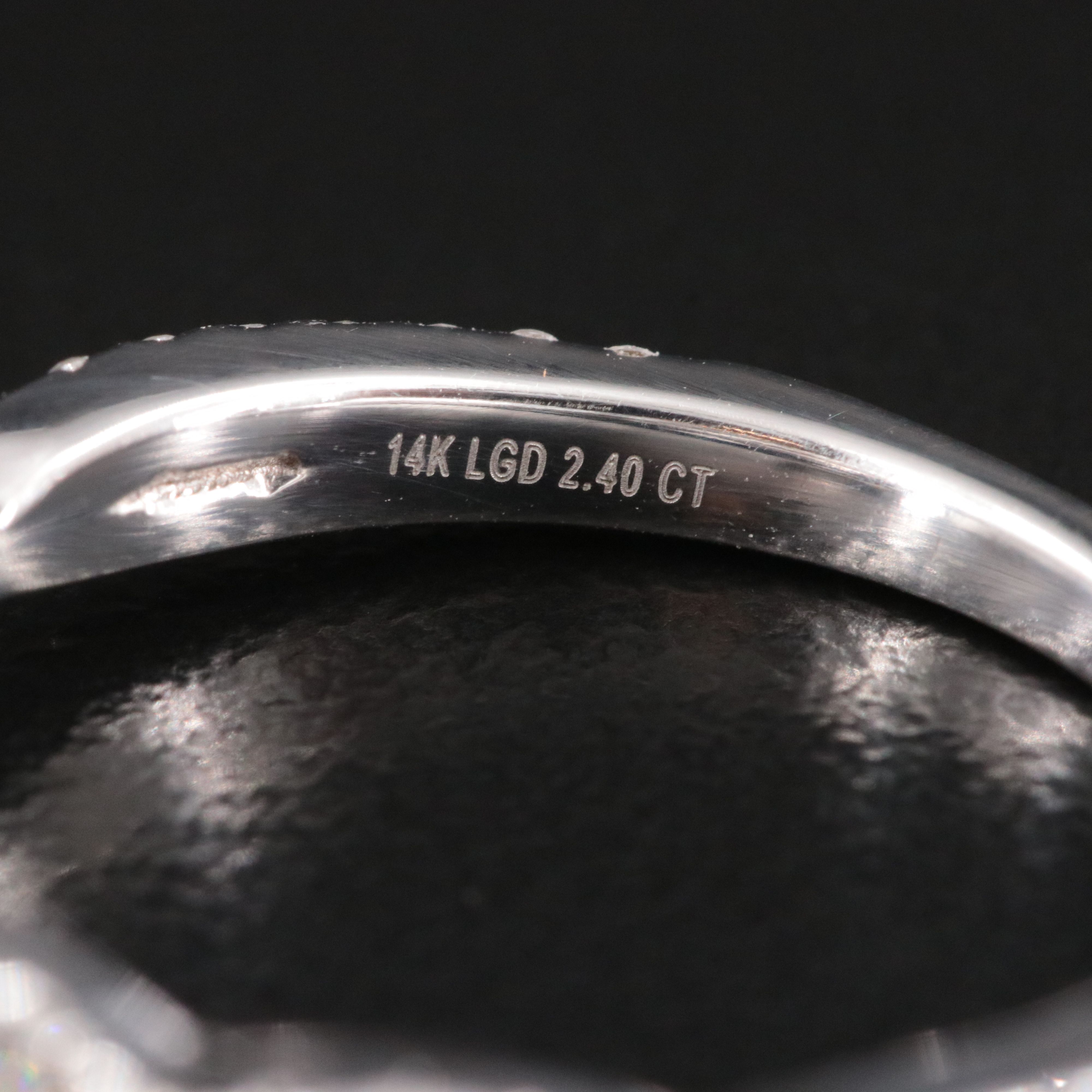 14K 2.40 CTW Lab Grown Diamond Ring with Fancy Yellow Center