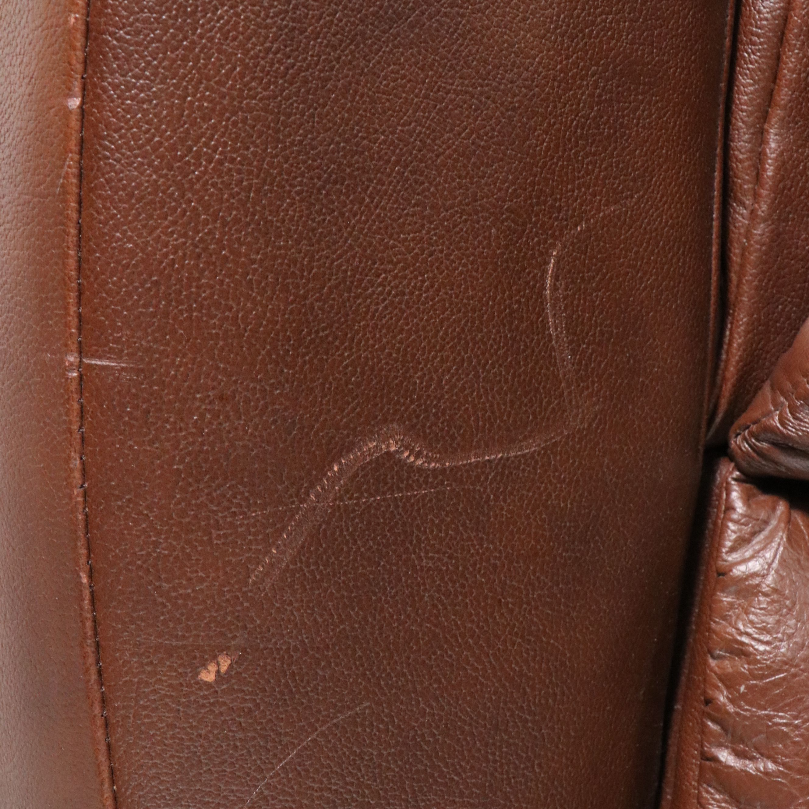 Contemporary Dual-Reclining Leather Loveseat, 21st Century