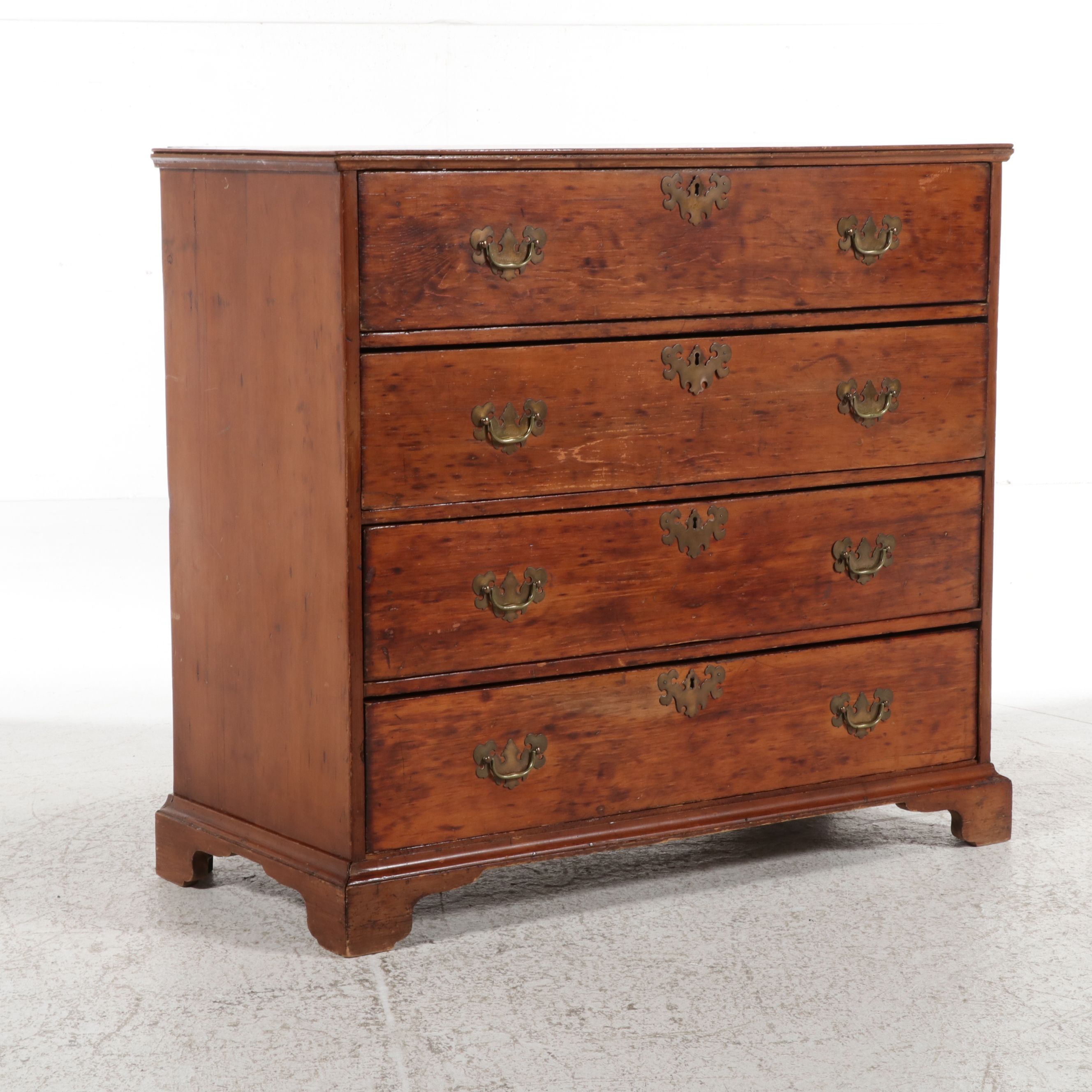 American Chippendale Graduated Four-Drawer Chest, Late 18th/ Early 19th Century