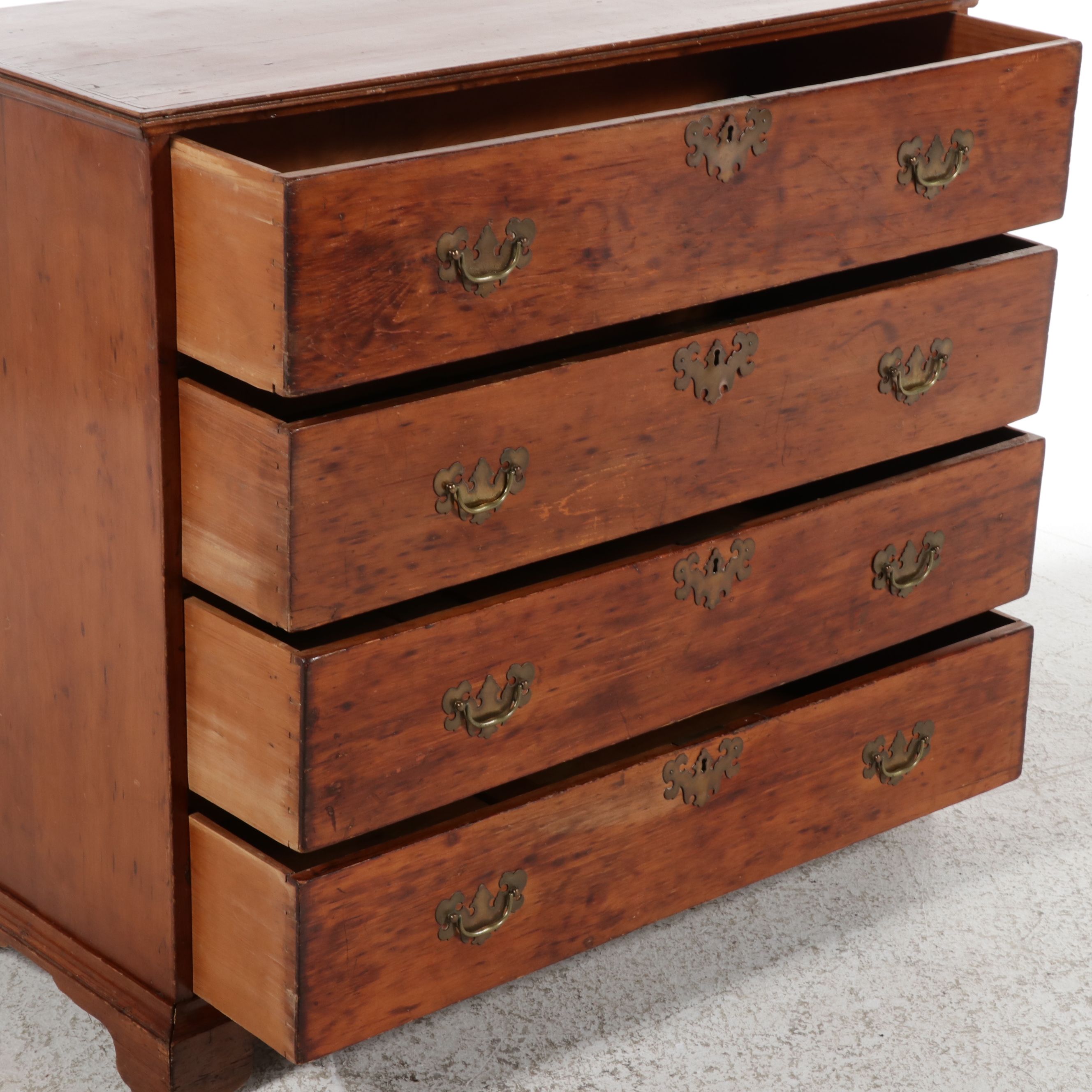 American Chippendale Graduated Four-Drawer Chest, Late 18th/ Early 19th Century