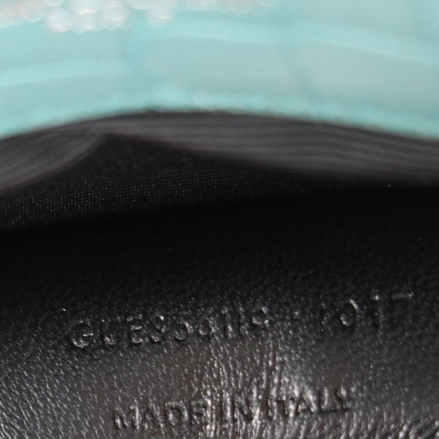 LIBRA: Saint Laurent Medium Kate Tassel Crossbody in Teal Croc Embossed Leather