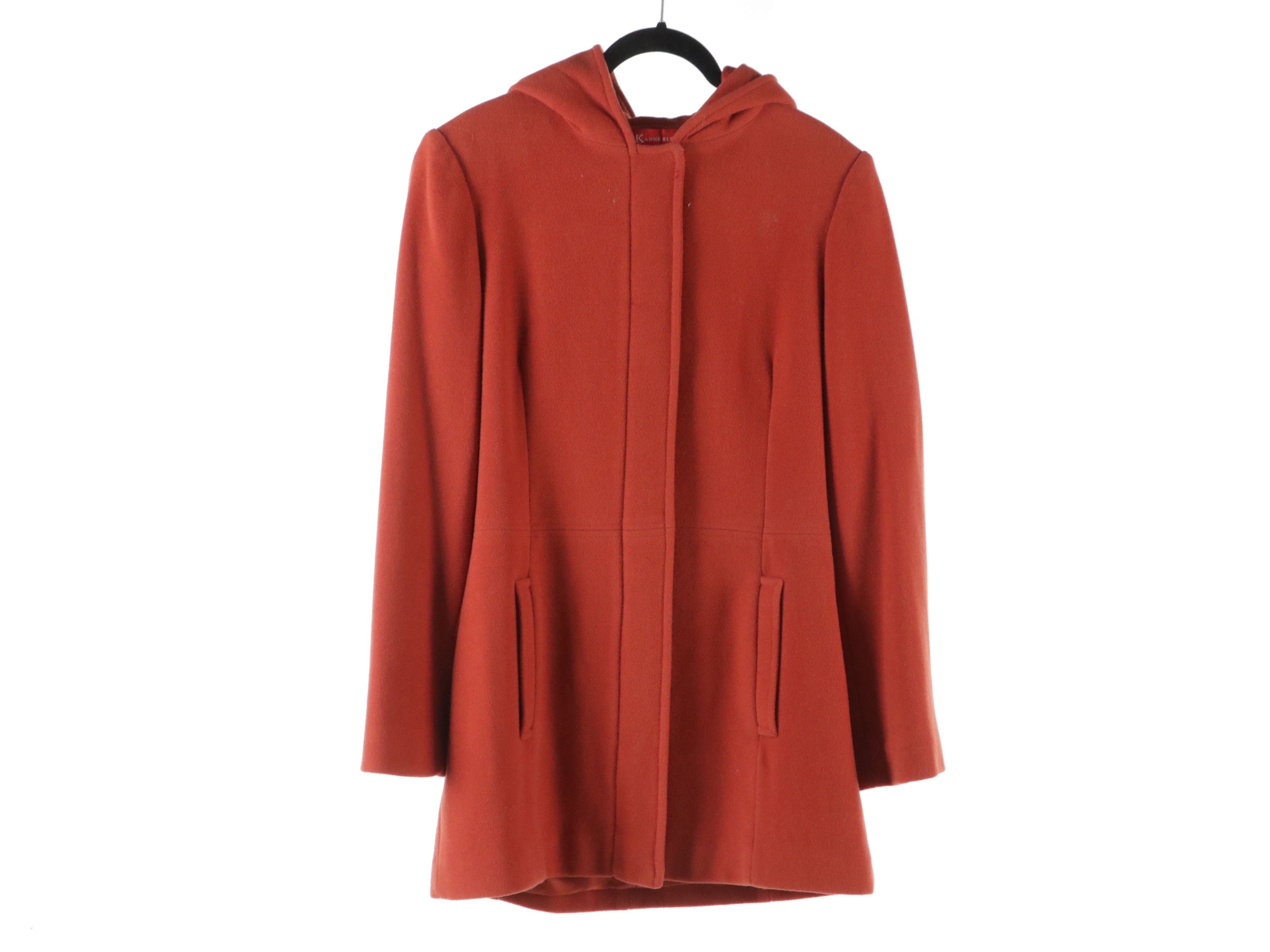 Anne Klein Orange Wool Coat, Express Suede Skirt, Other Blazer & Leather Gloves