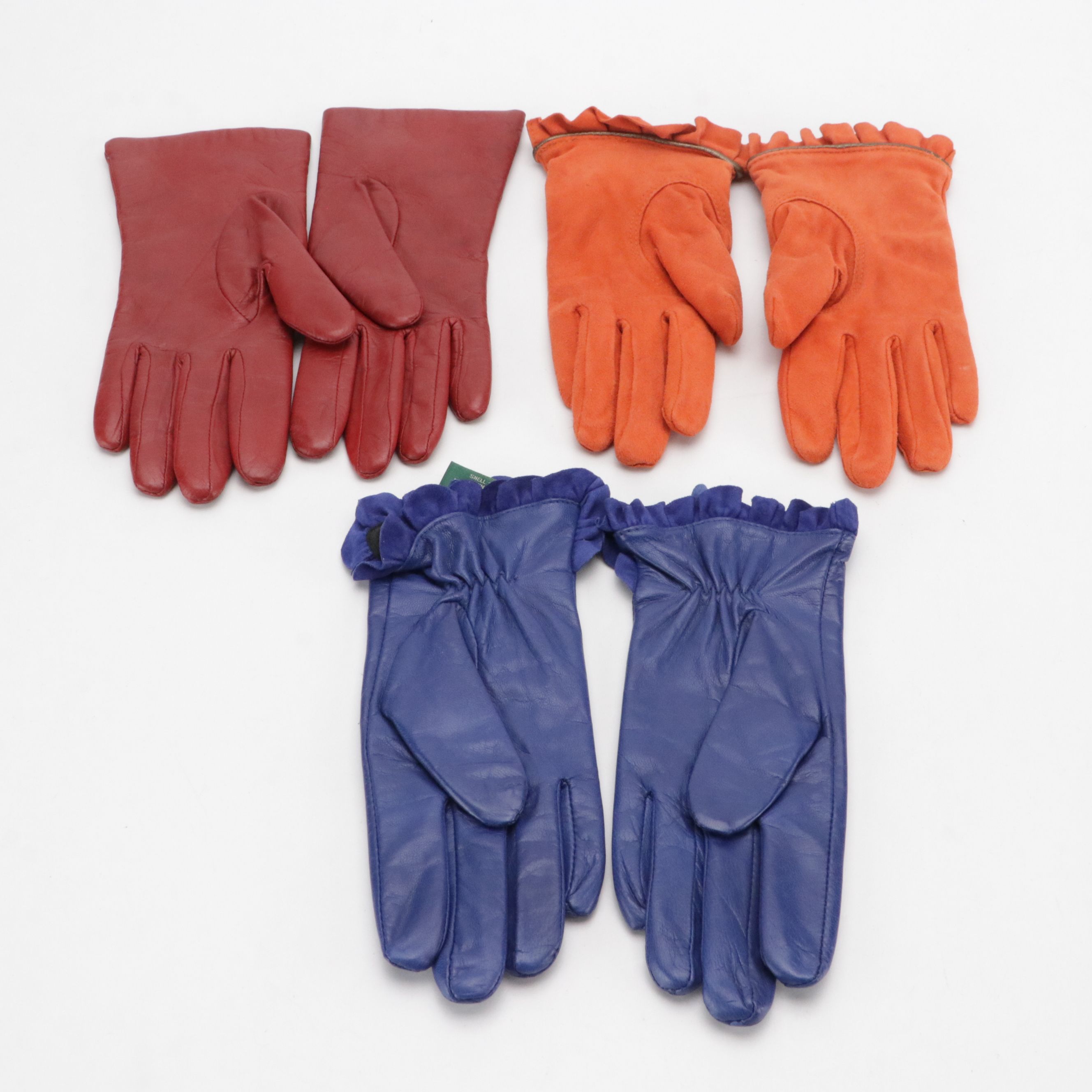 Anne Klein Orange Wool Coat, Express Suede Skirt, Other Blazer & Leather Gloves