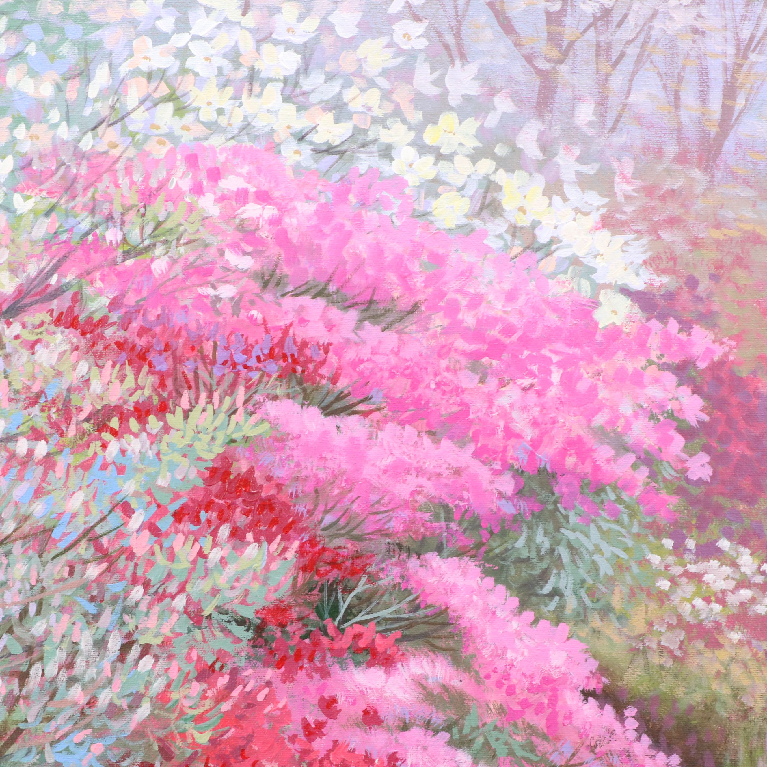 Jerrie Glasper Acrylic Painting of Spring Landscape, 1993