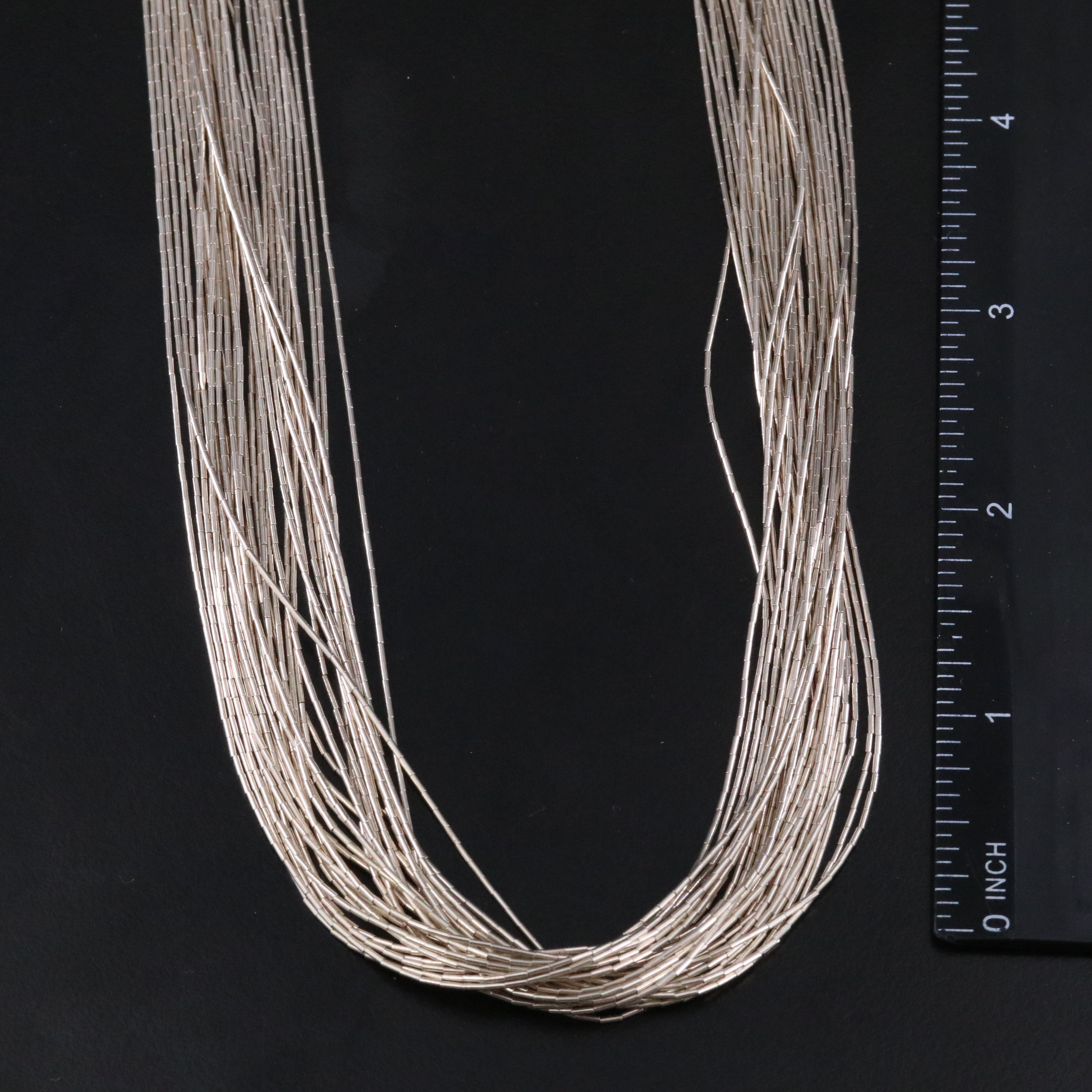 Relios Sterling 30 Strand Liquid Silver Necklace