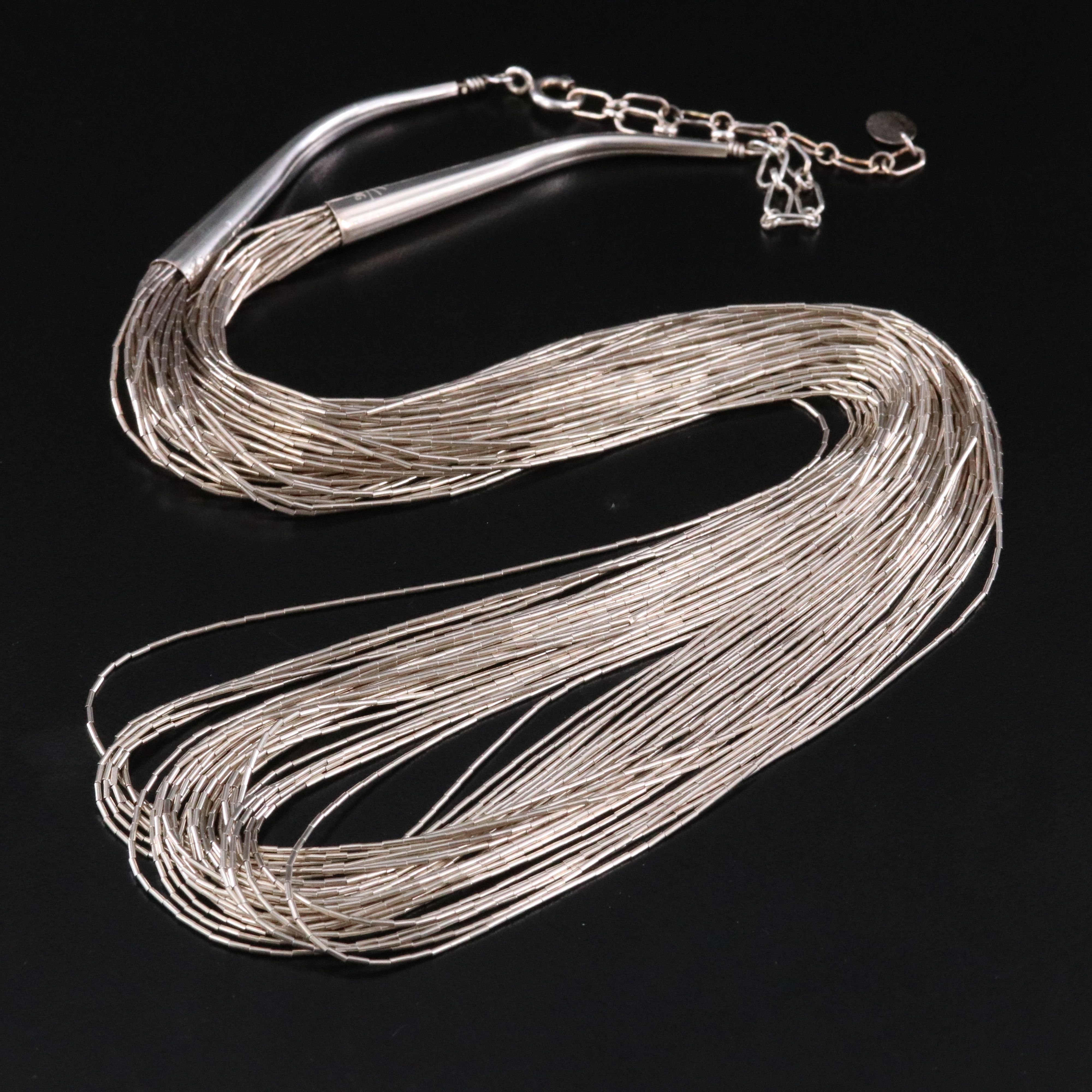 Relios Sterling 30 Strand Liquid Silver Necklace