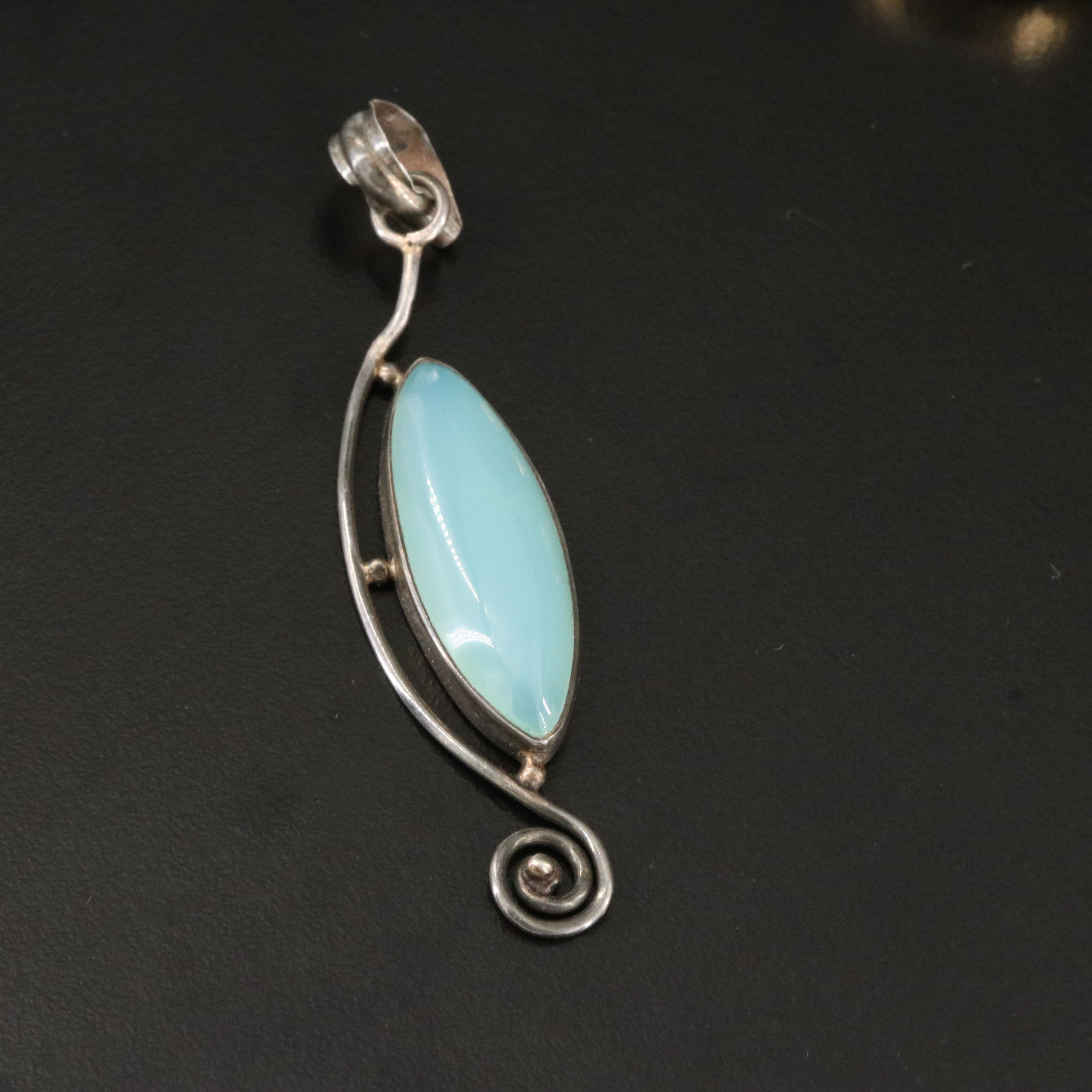 Sterling Rings and Pendant with Black Onyx, Chalcedony and Faux Turquoise