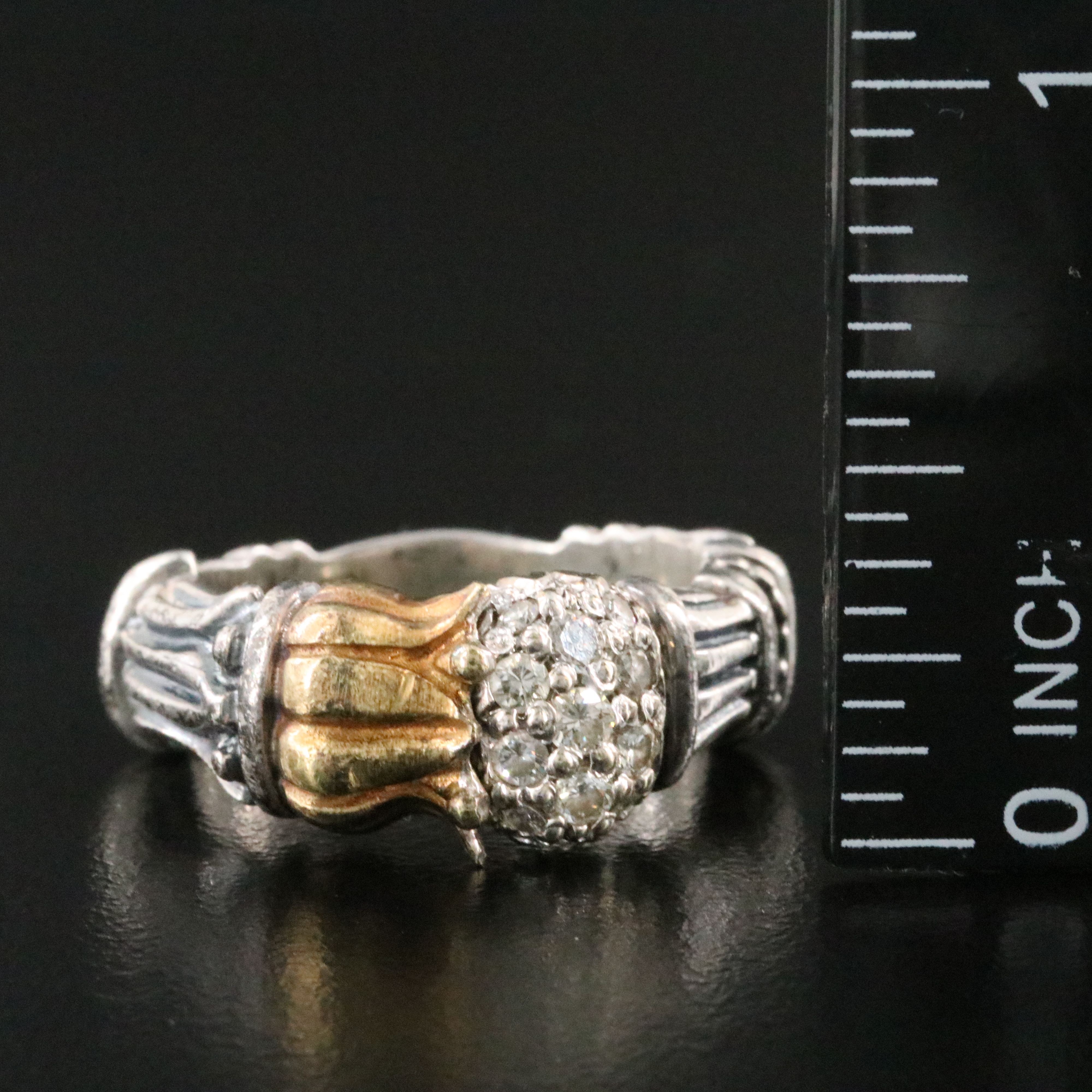 Caviar 18K Sterling Diamond Ring