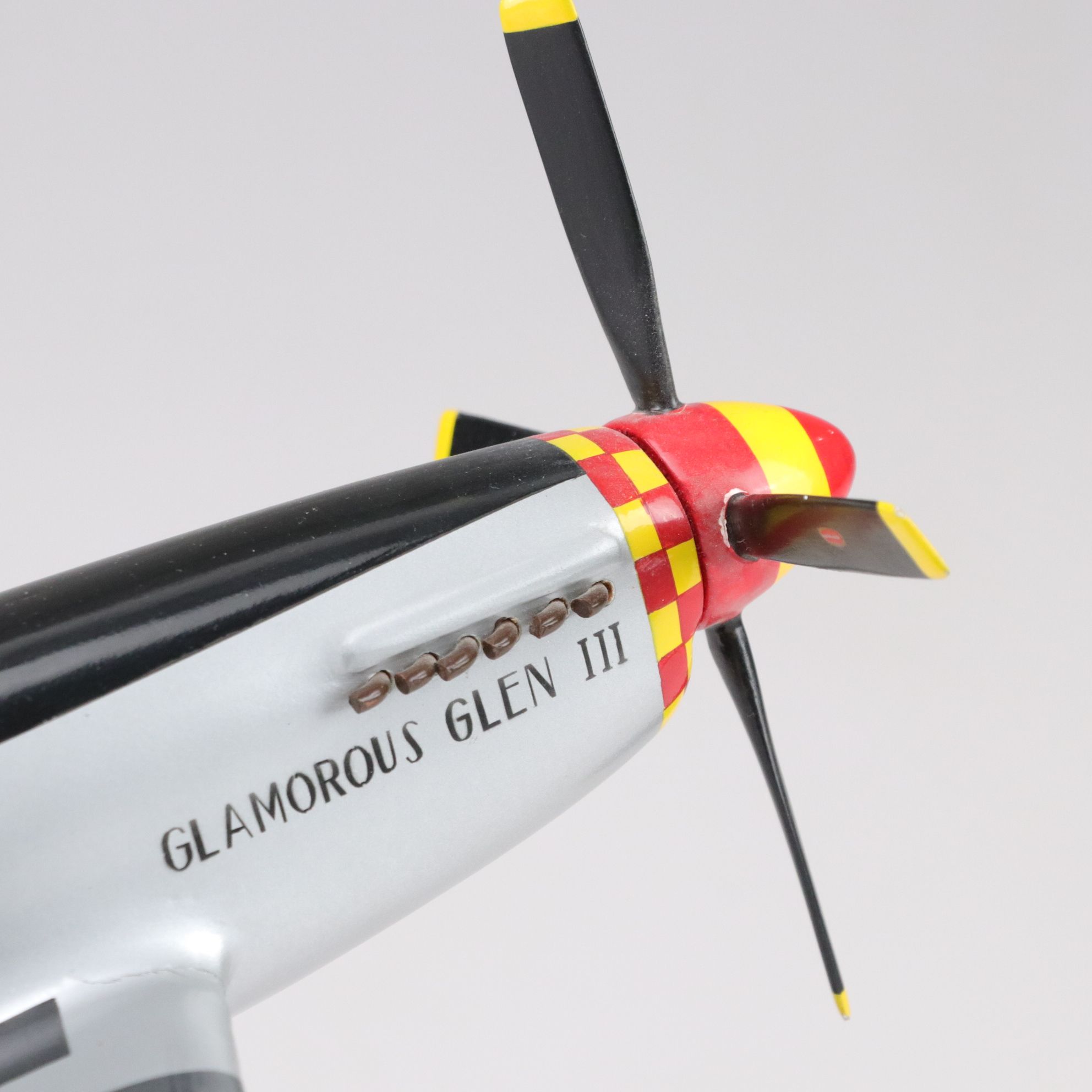 P-51 Mustang Glamorous Glen III & Bombardier Challenger 604 Wooden Plane Models