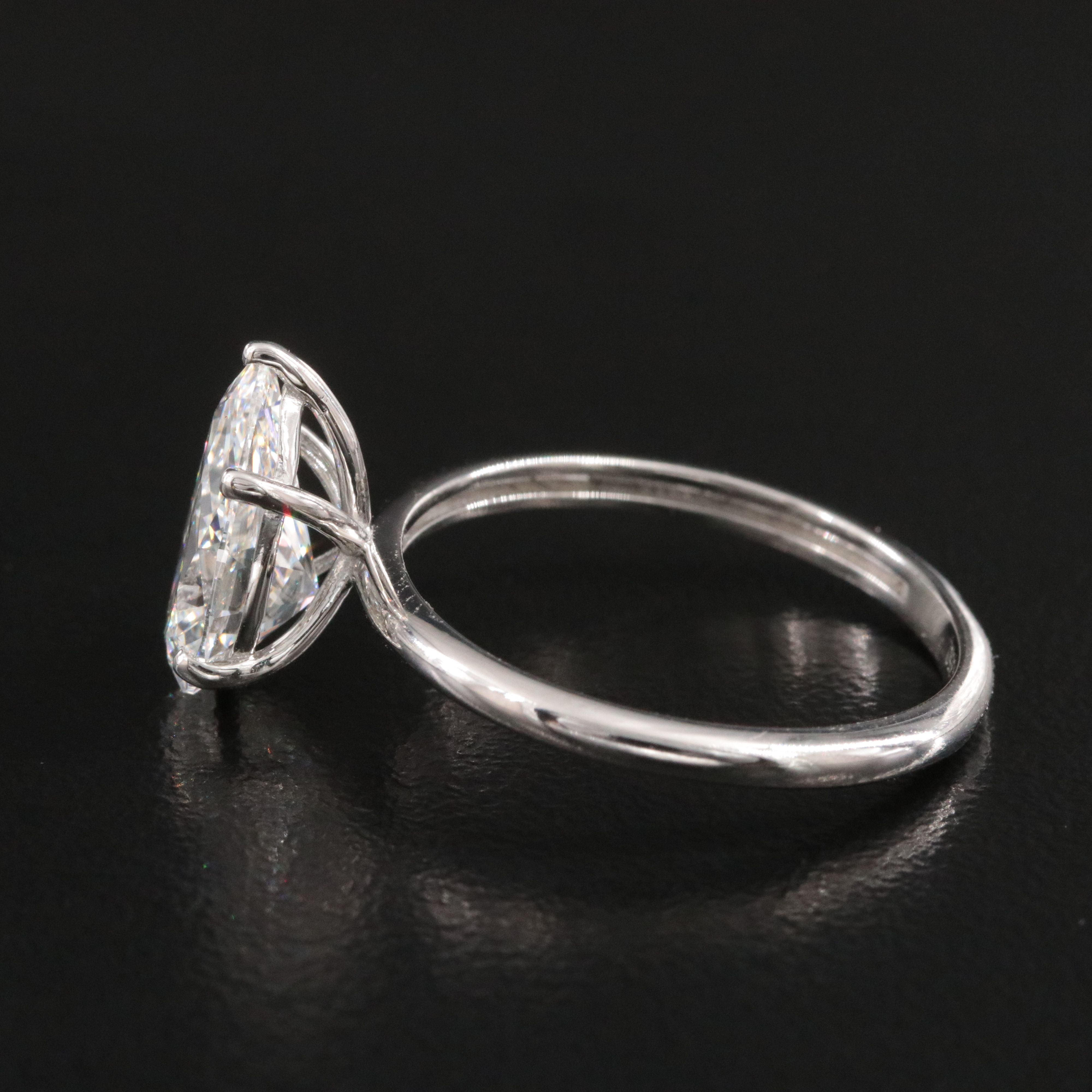 Platinum 2.13 CT Lab Grown Diamond Solitaire Ring
