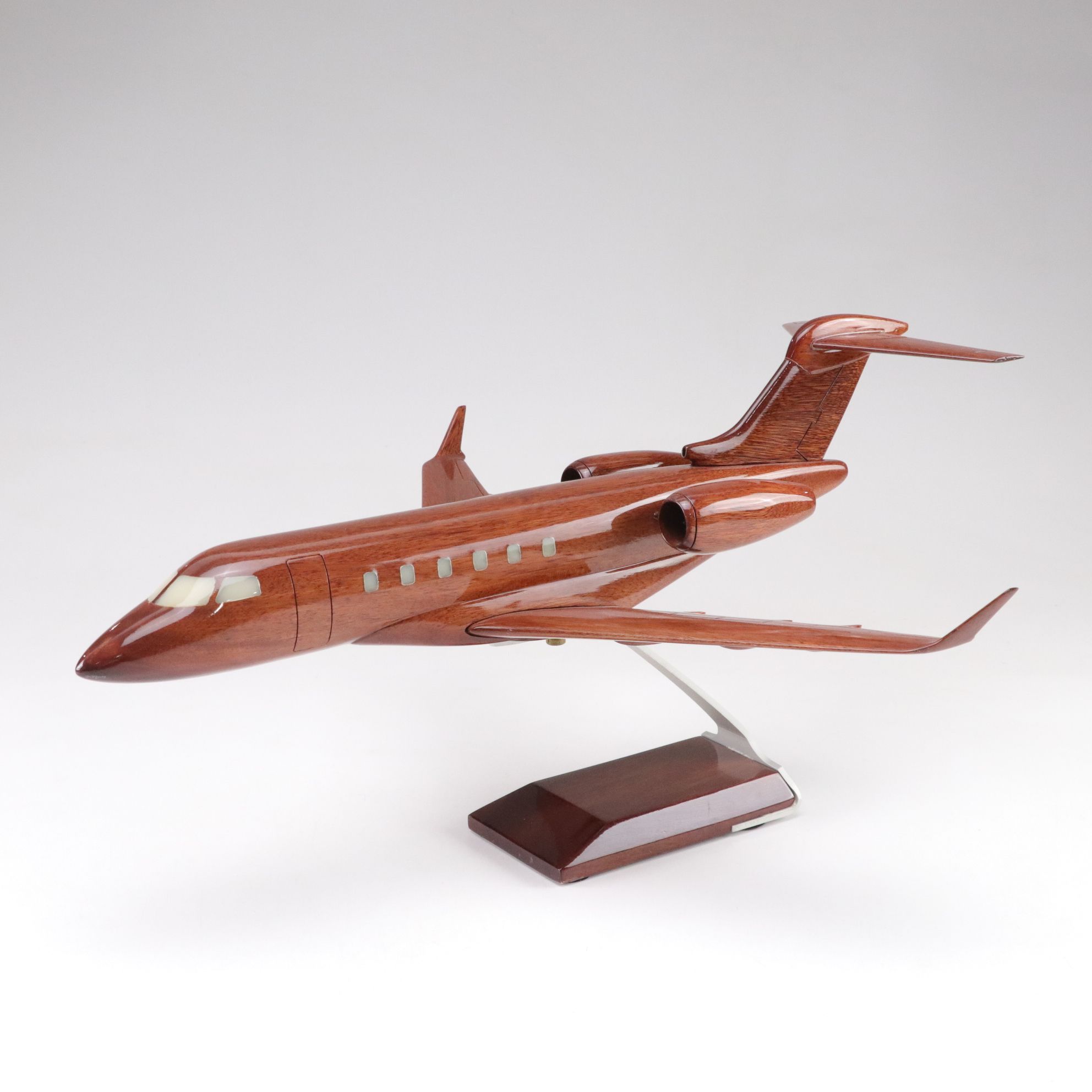 P-51 Mustang Glamorous Glen III & Bombardier Challenger 604 Wooden Plane Models